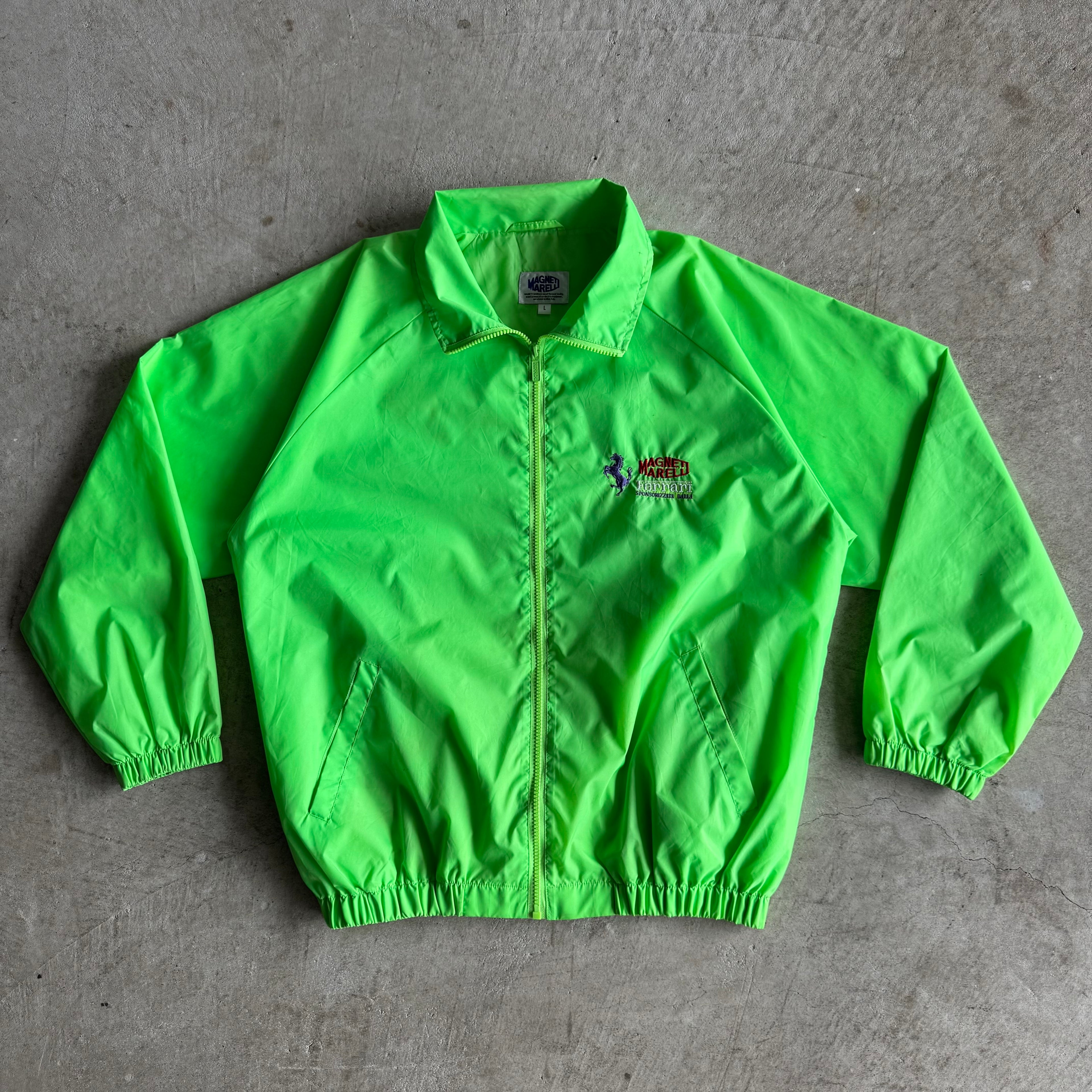90s Ferrari Magneti Marelli Neon Green Jacket (L)