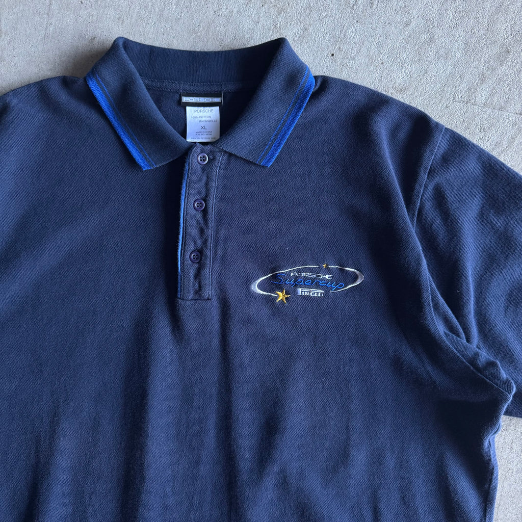 90s Porsche Selection Supercup Navy Polo Shirt (XL)