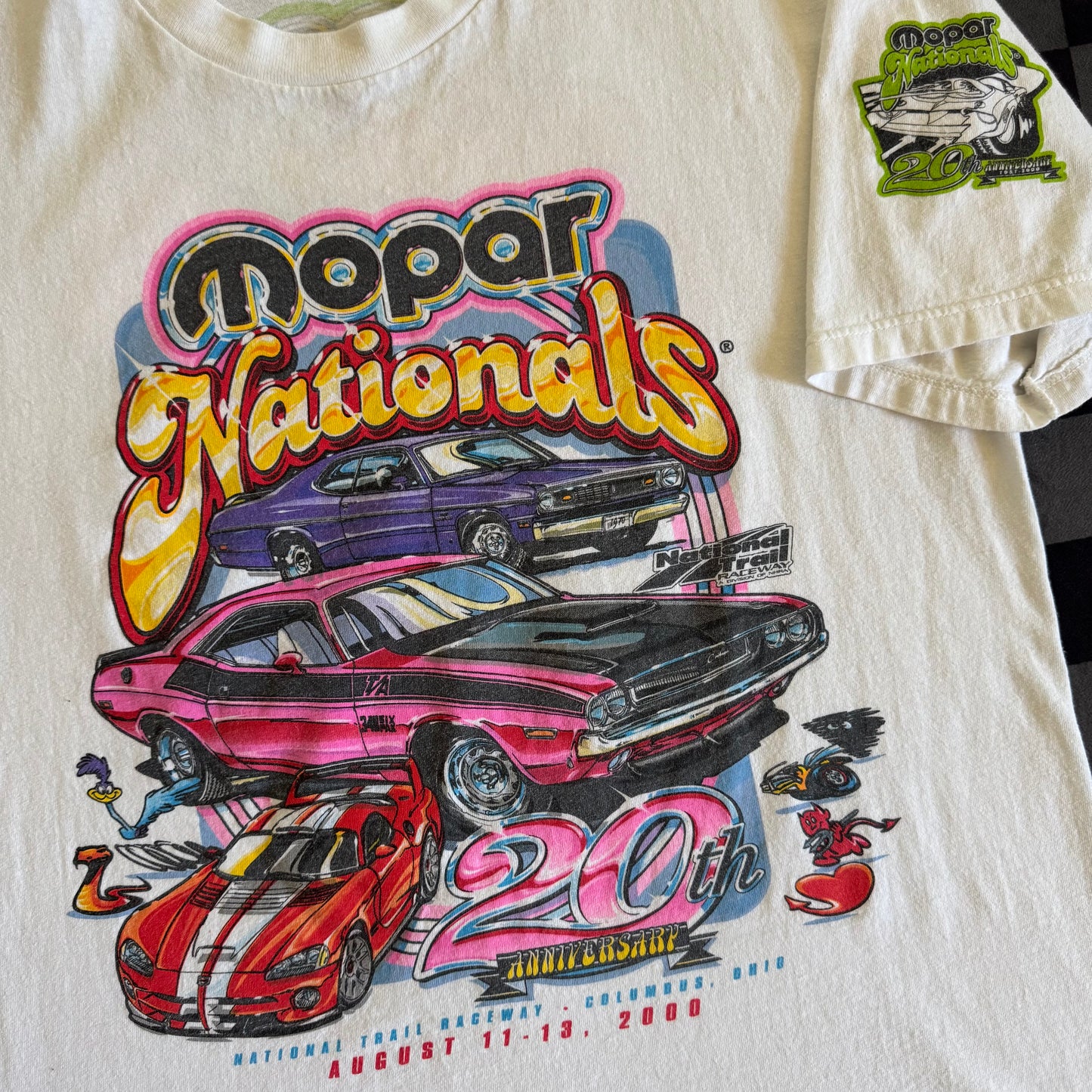 Vintage 2000 Mopar Nationals 20th Anniversary Participant White T Shirt Size Large