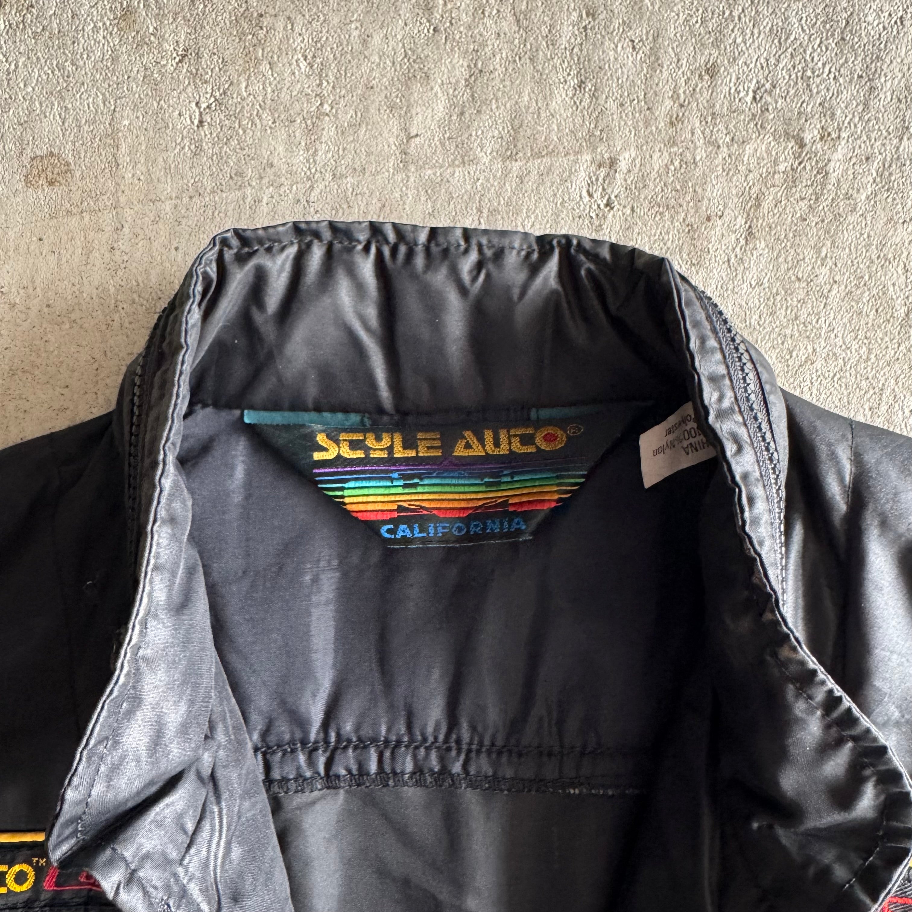 80s Porsche Style Auto Black Yellow Jacket (S)
