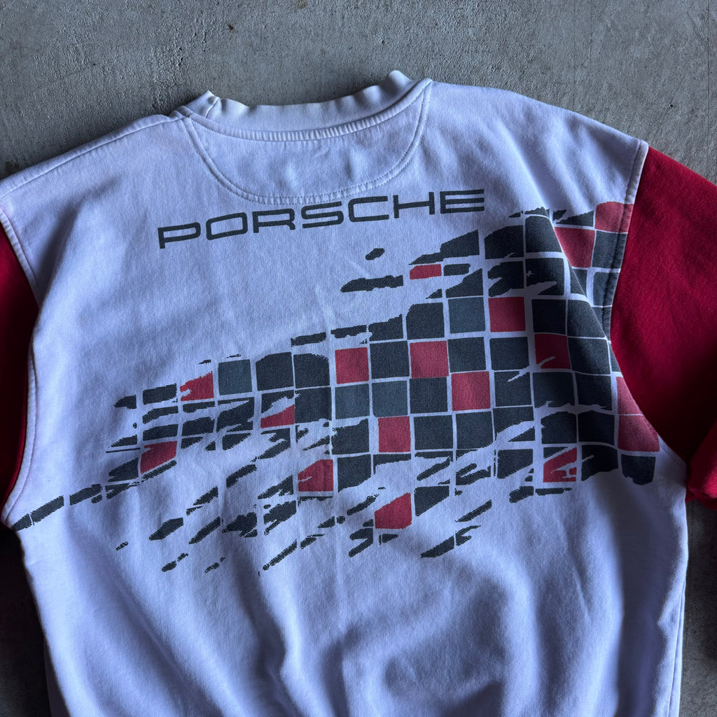 90s Porsche Selection Red Square Crewneck Sweater (XL)