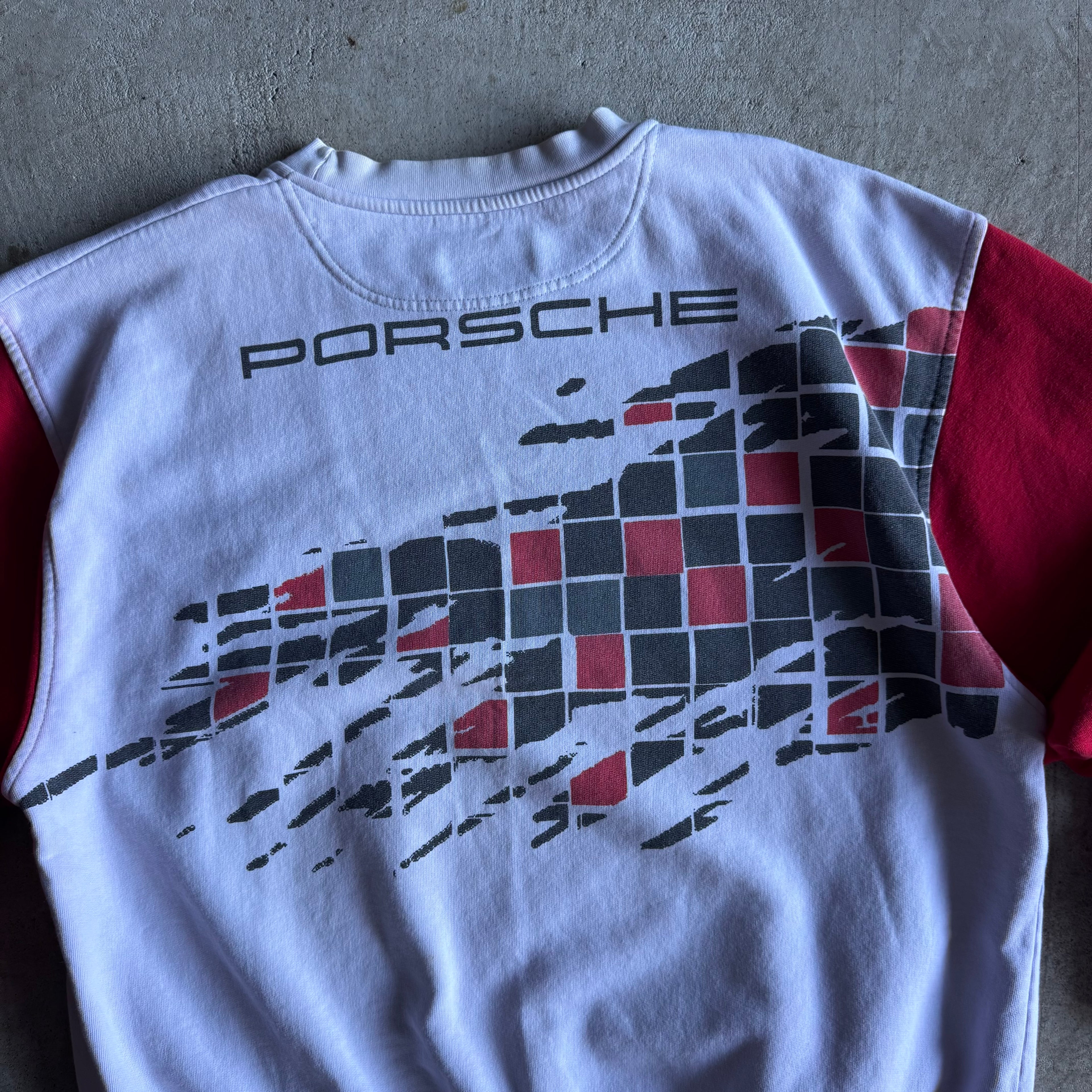 90s Porsche Selection Red Square Crewneck Sweater (XL)