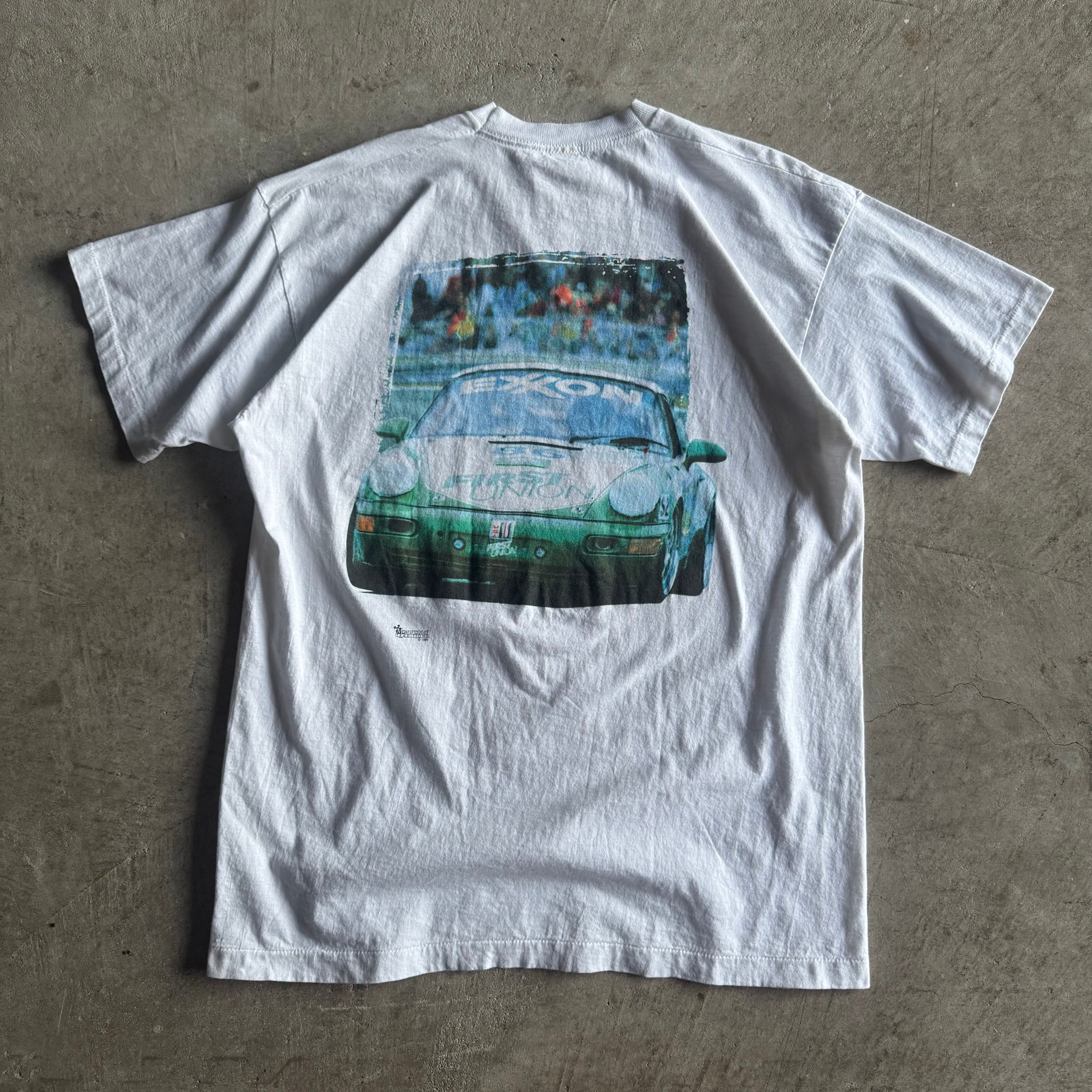Vintage 90s First Union Porsche IMSA Racing White T Shirt Size XL