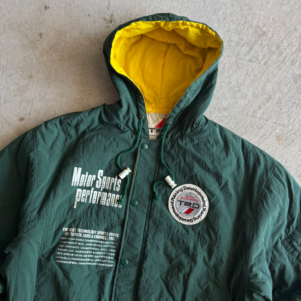 90s Toyota TRD Racing Green Hooded Jacket (L)