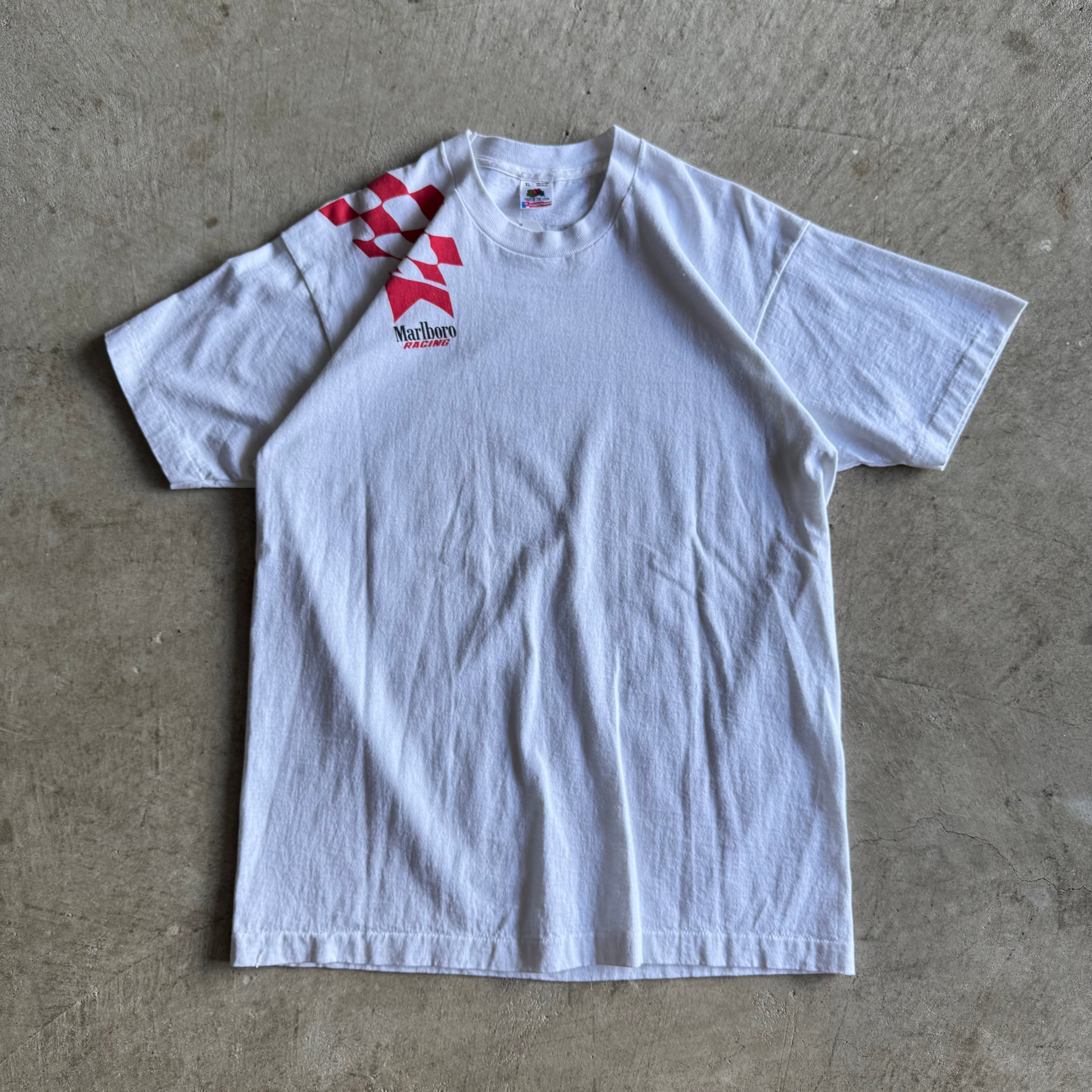Vintage 90s Marlboro Racing IndyCar CART White T Shirt Size XL