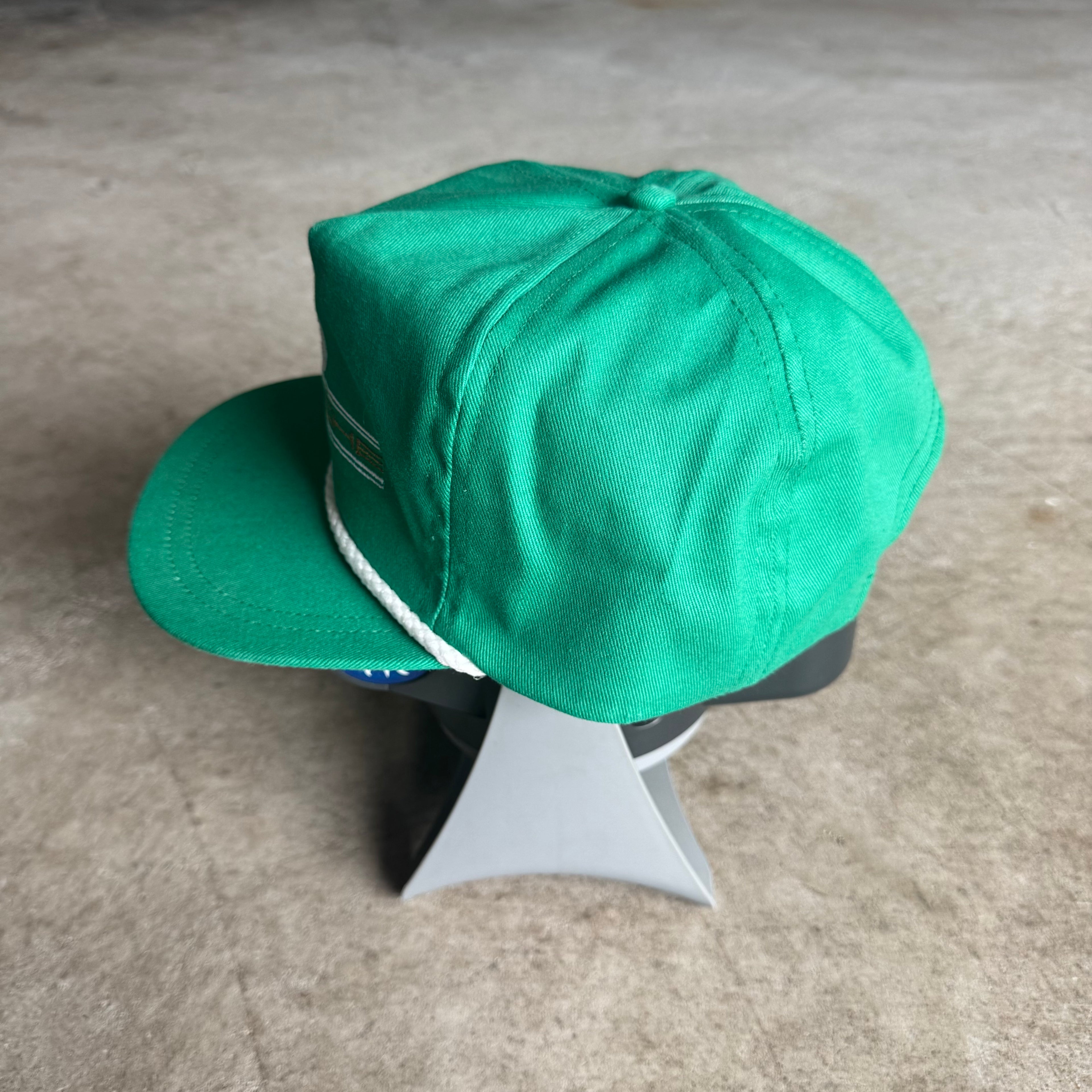 80s Porsche Quaker State Green Adjustable Strapback Hat
