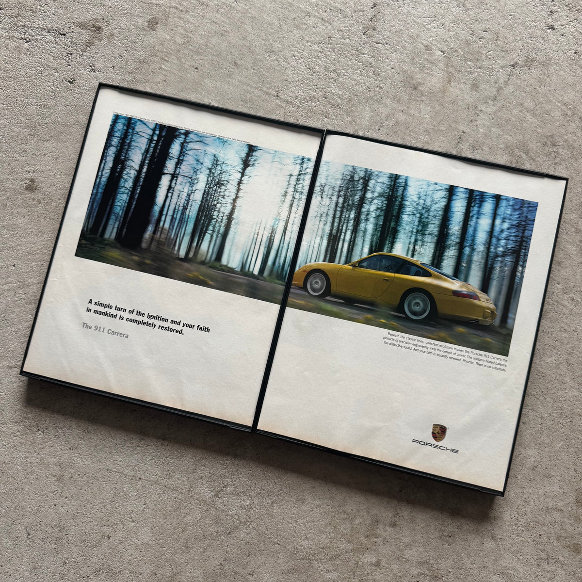 2003 Porsche Simple Turn of the Ignition 911 Carrera Framed Advertisement