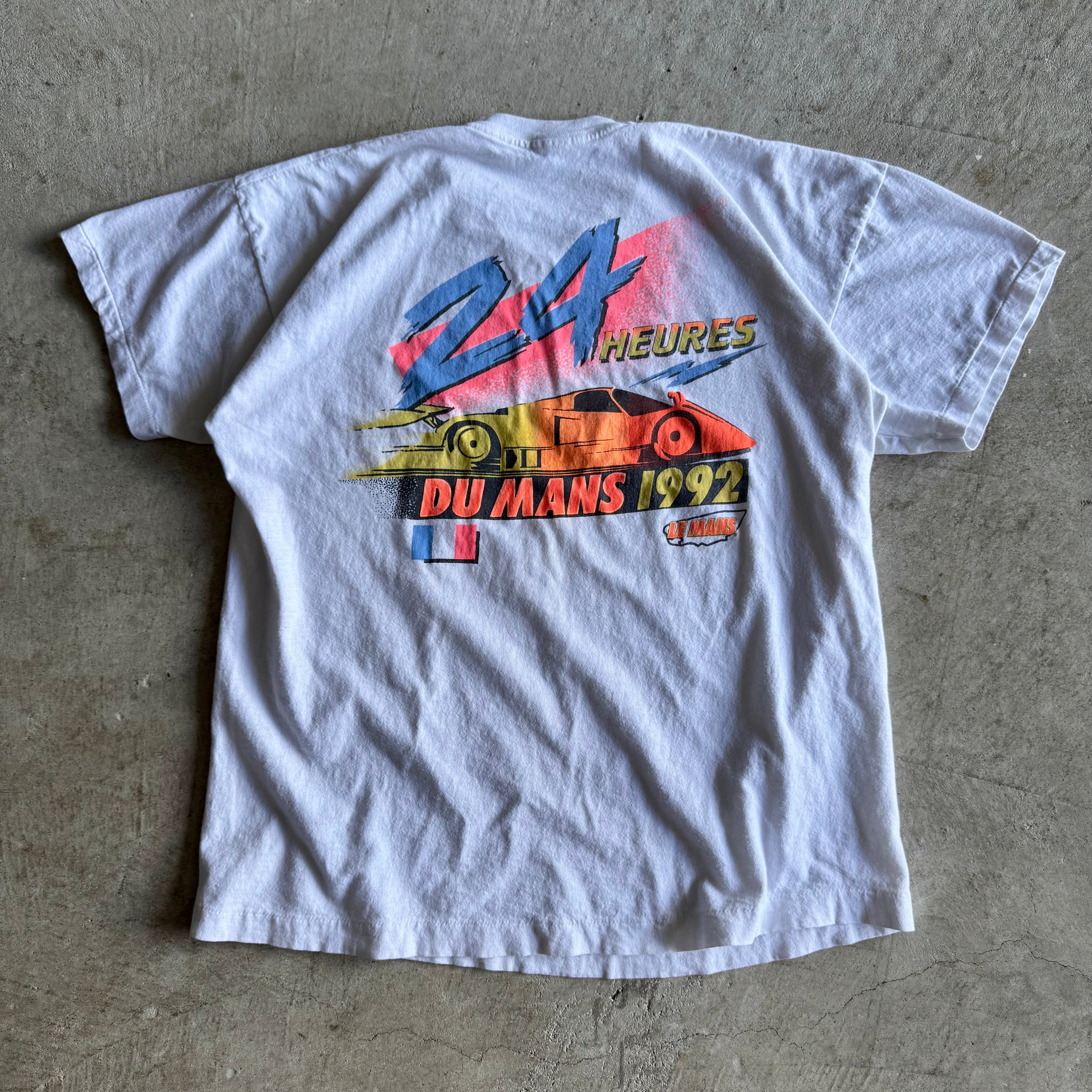 Vintage 1992 24 Heures du Mans White T Shirt Size Medium