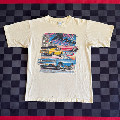 Vintage 1993 Mopar Nationals Indianapolis Raceway Yellow T Shirt Size Large