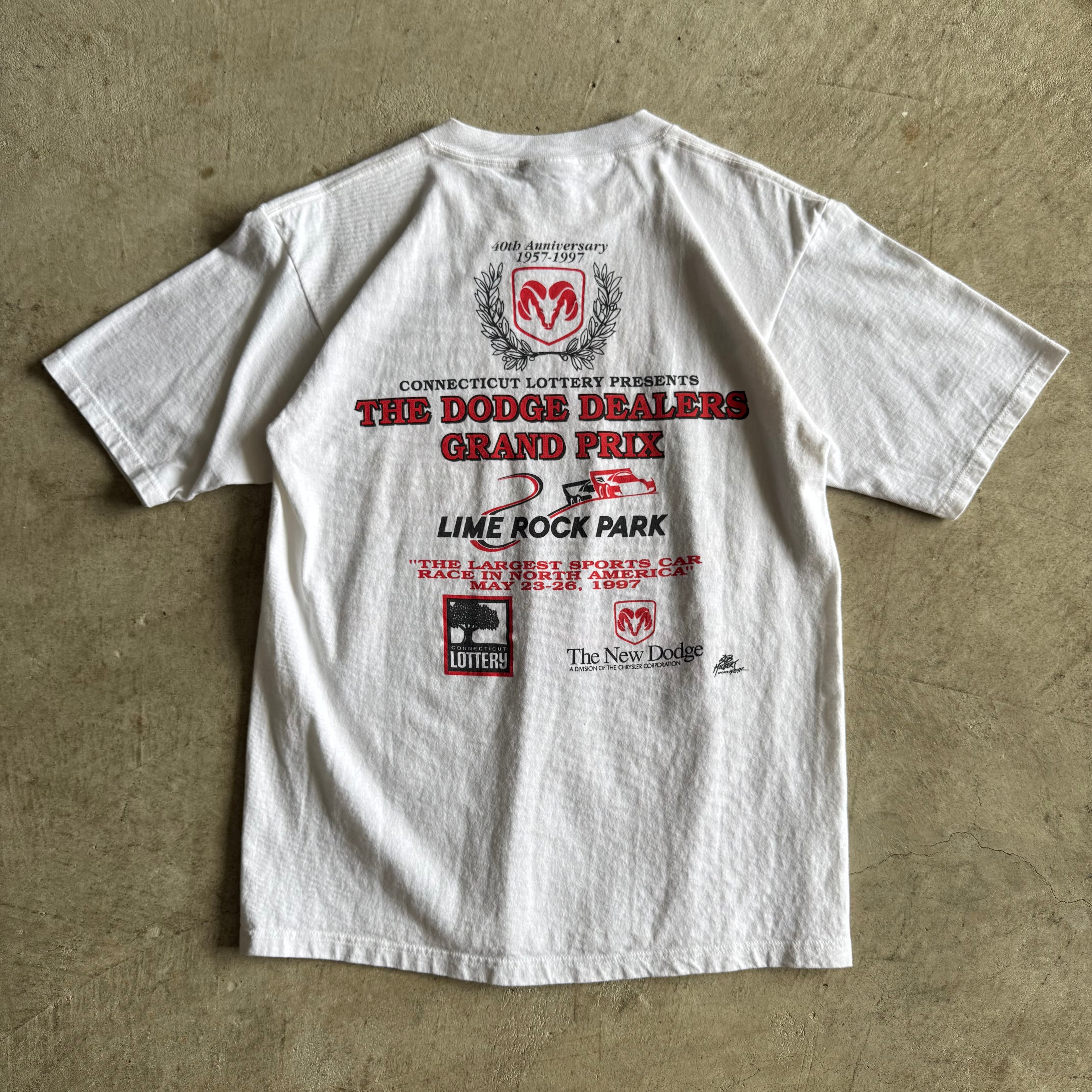 Vintage 90s 1997 Dodge Grand Prix Lime Rock T Shirt Size Medium