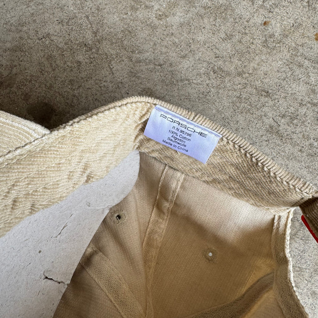 2000s Porsche Selection Brown Corduroy Strapback Hat