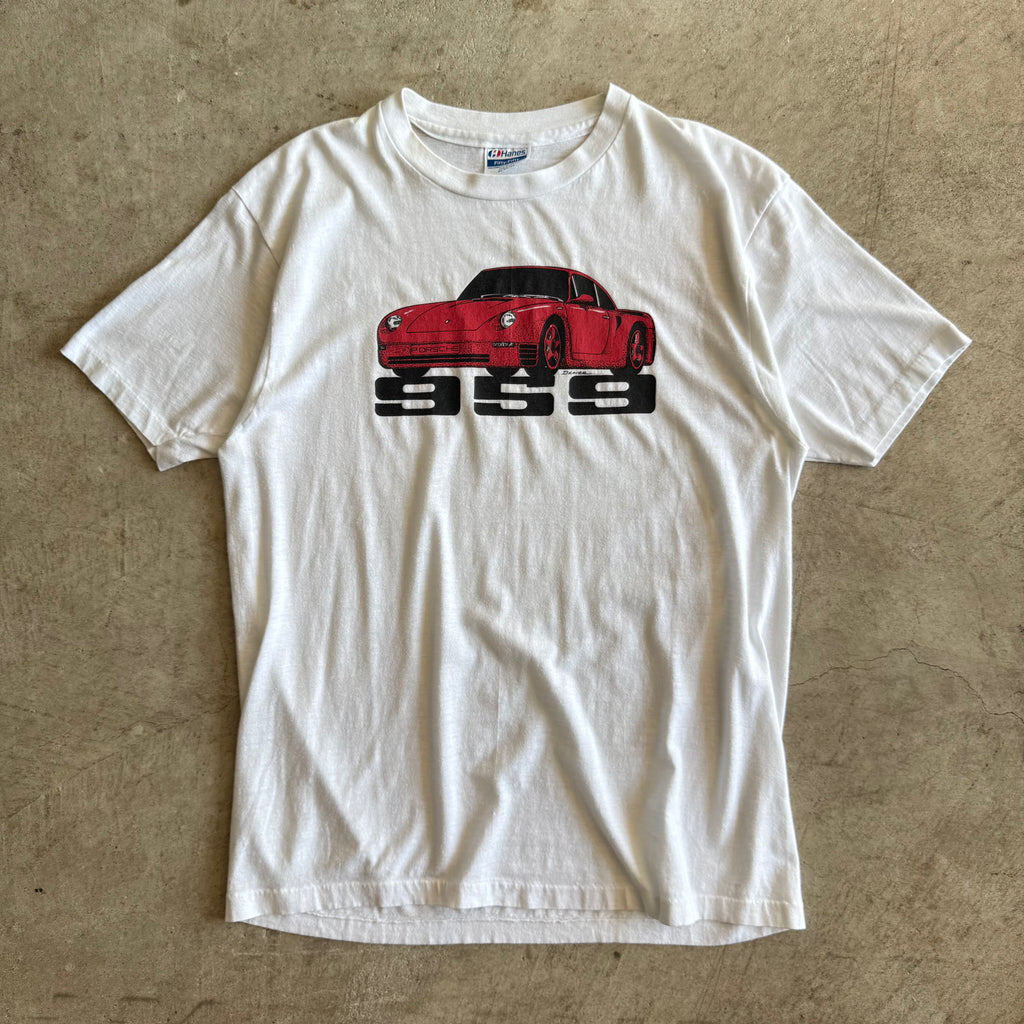 90s Porsche 959 White T Shirt (L)