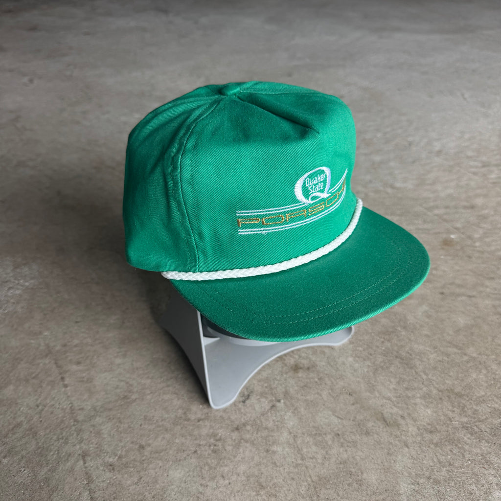 80s Porsche Quaker State Green Adjustable Strapback Hat