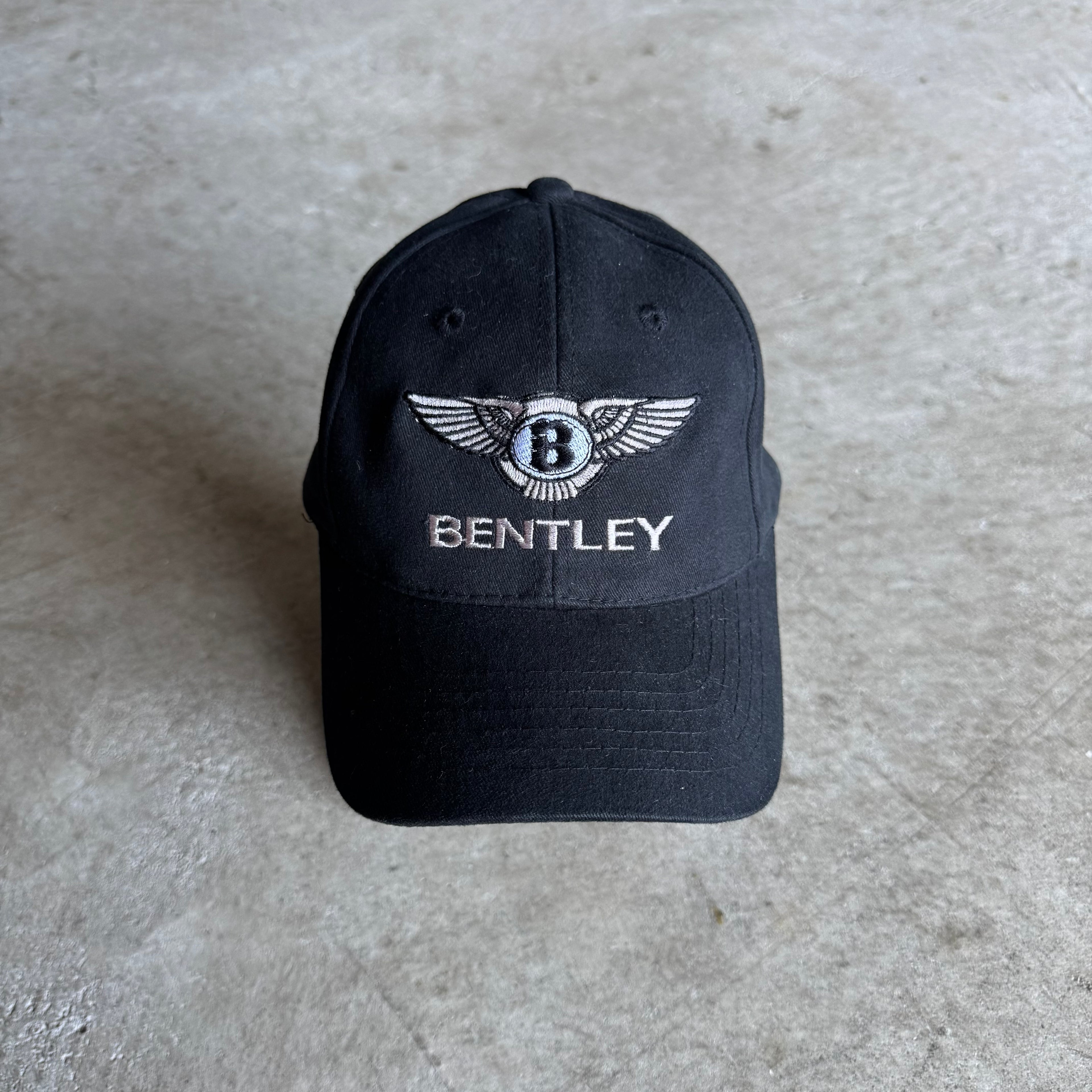 90s Bently Embroidered Black Cap Hat