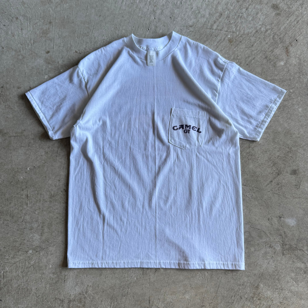 80s Front Pocket Camel GT Series IMSA White T Shirt (XL)