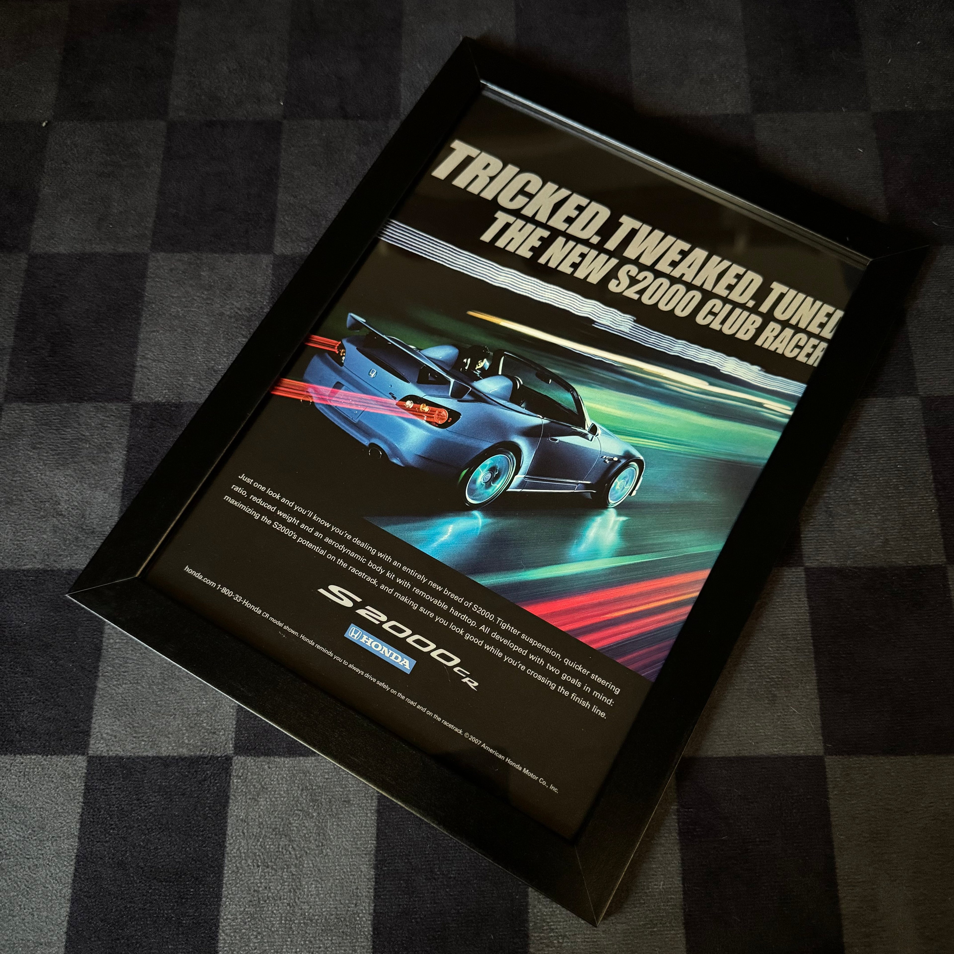 2007 Honda S2000 CR Club Racer Framed Advertisement