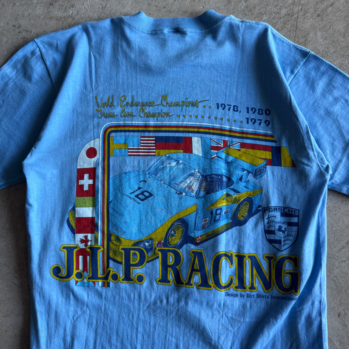 80s Porsche JLP Racing 935 Champions Blue T Shirt (L)