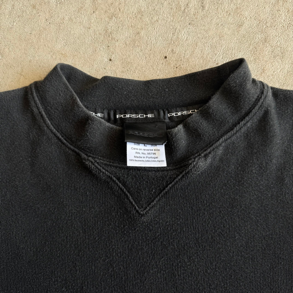 90s Porsche Selection Embroidered White Spellout Crewneck Sweater (L)