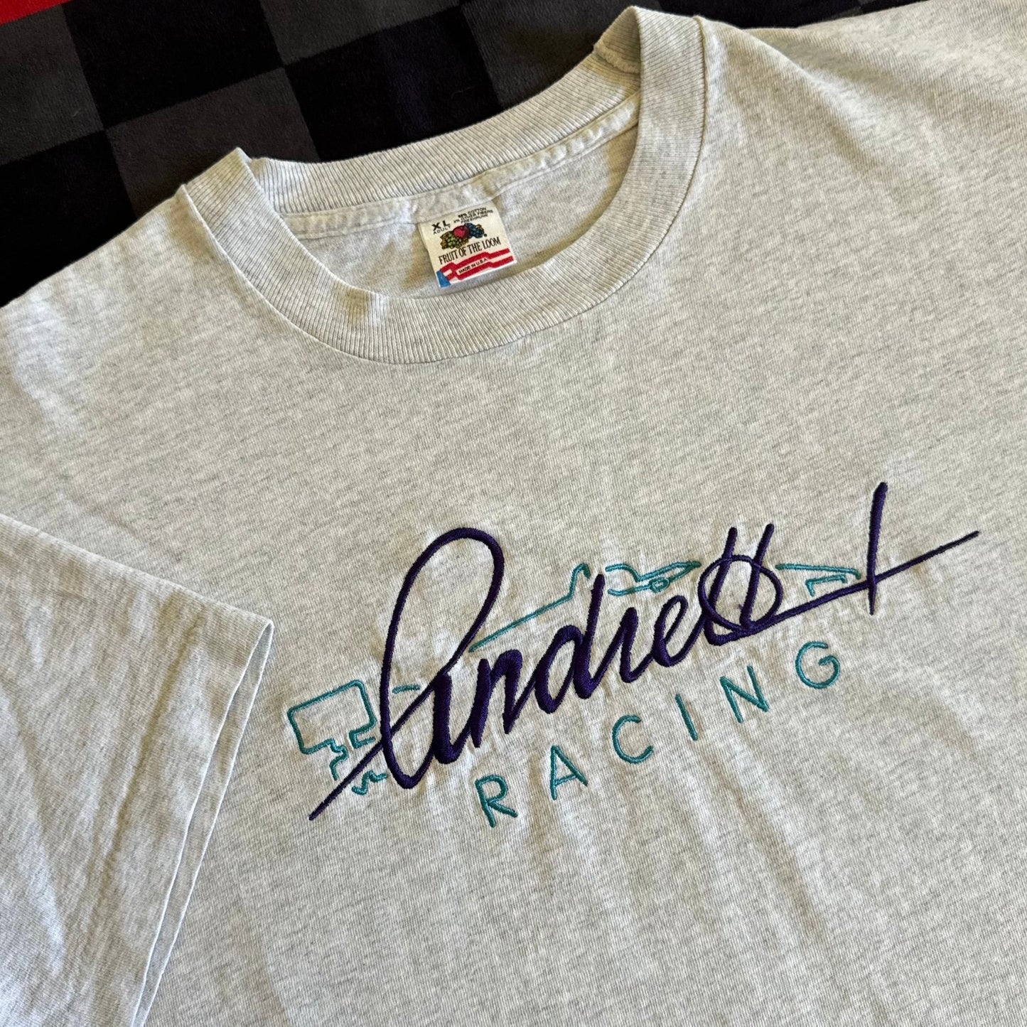 Andretti Racing Embroidered Gray T Shirt XL