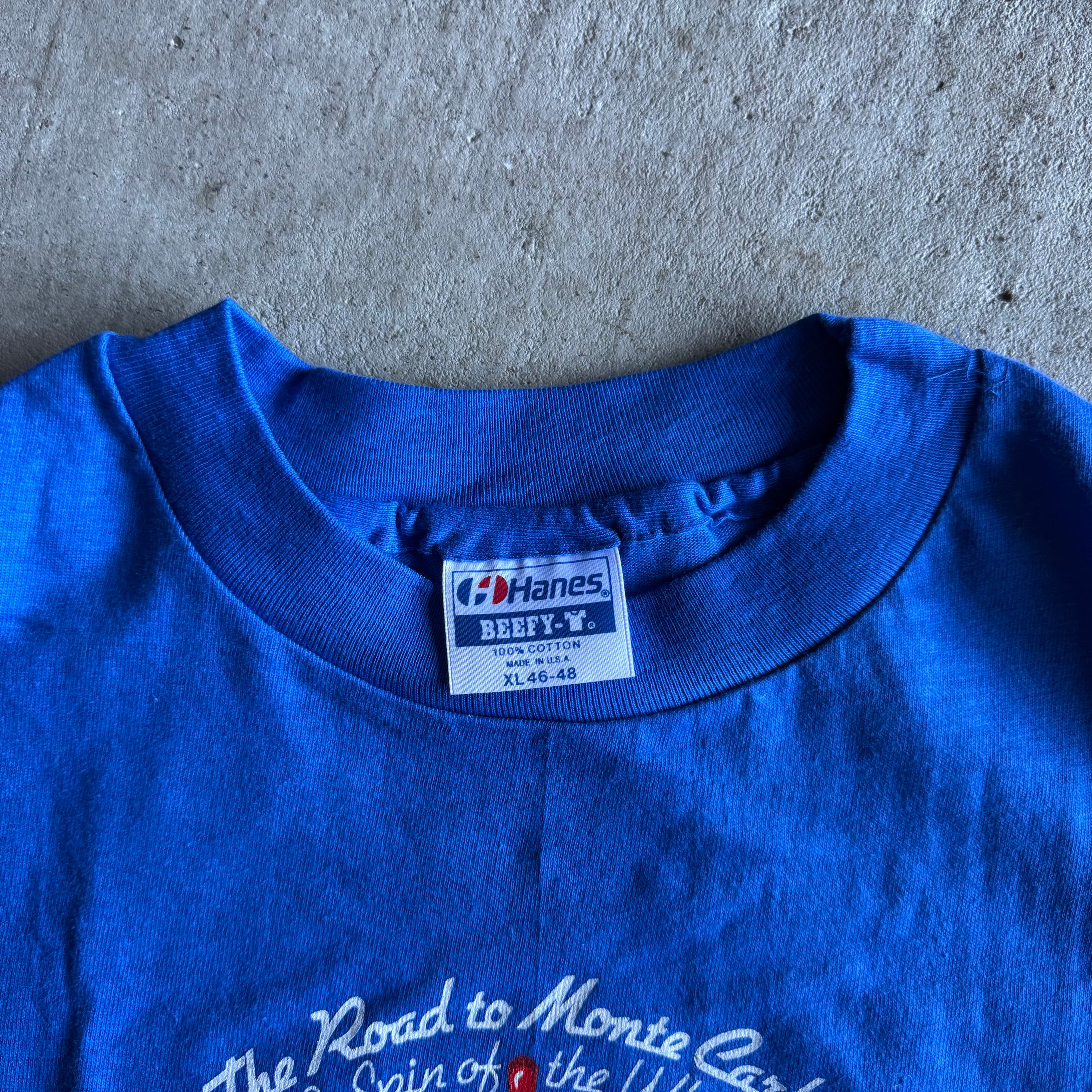 1986 Porsche Spirit of America 956 Monte Carlo Blue T Shirt (XL)