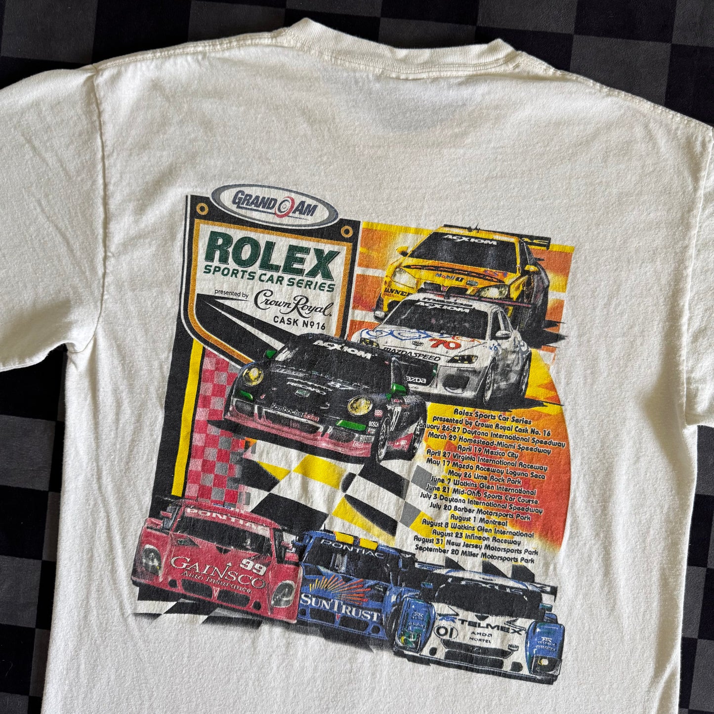 2013 Rolex Sports Car Series Schedule White T Shirt Medium