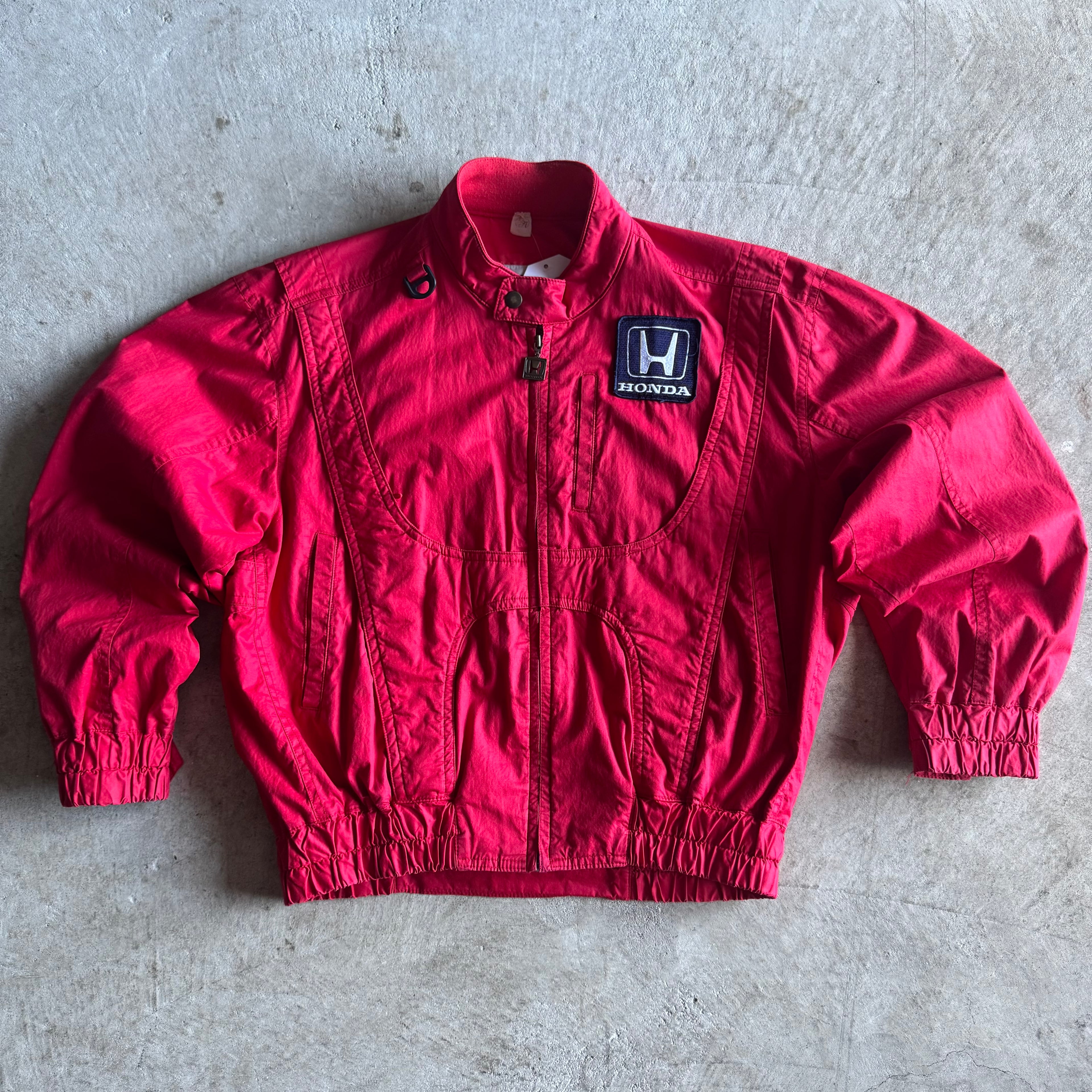 Vintage 80s Honda F1 Grand Prix Racing Red Jacket Size Large