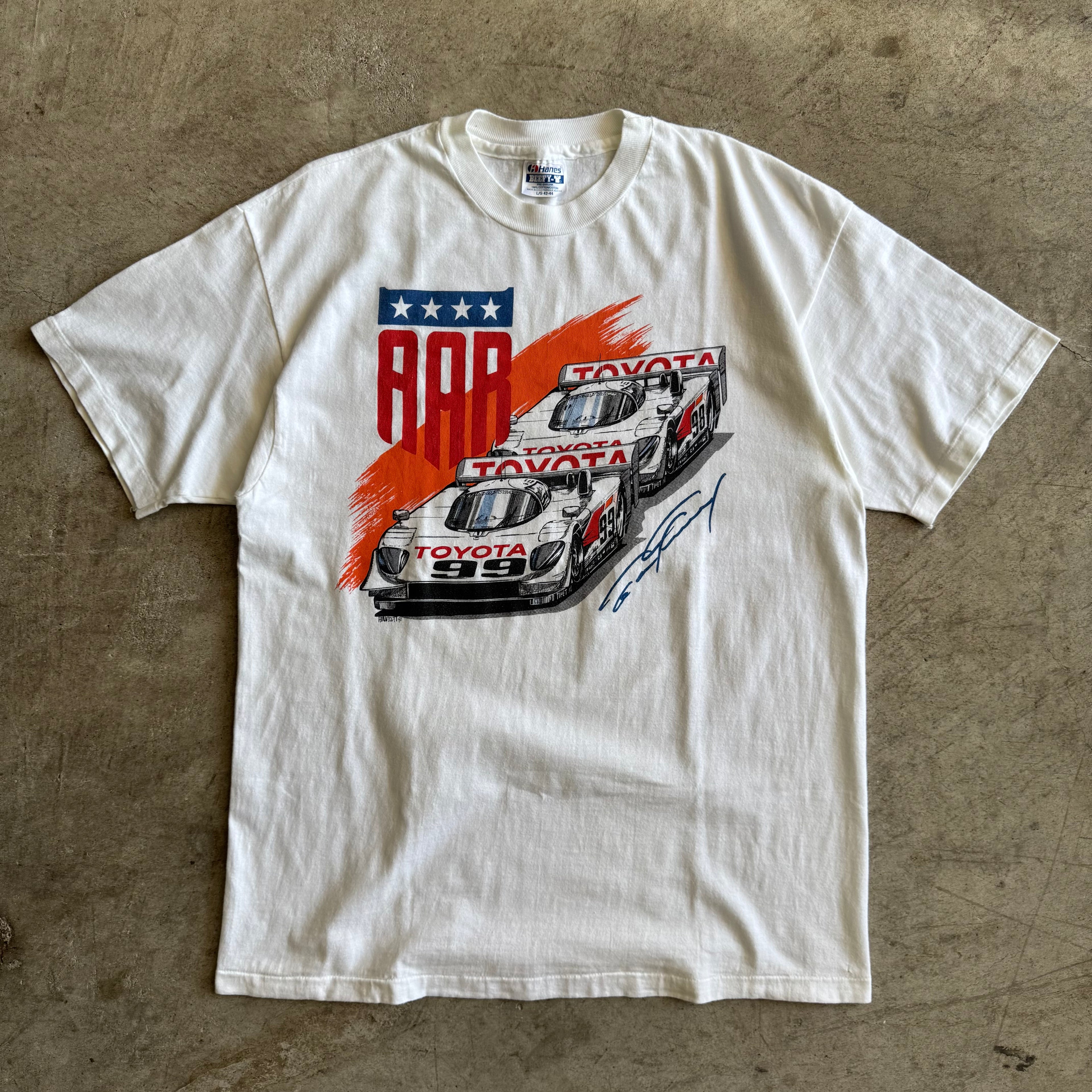90s AAR Toyota Racing Eagle Mkiii White T Shirt (L)