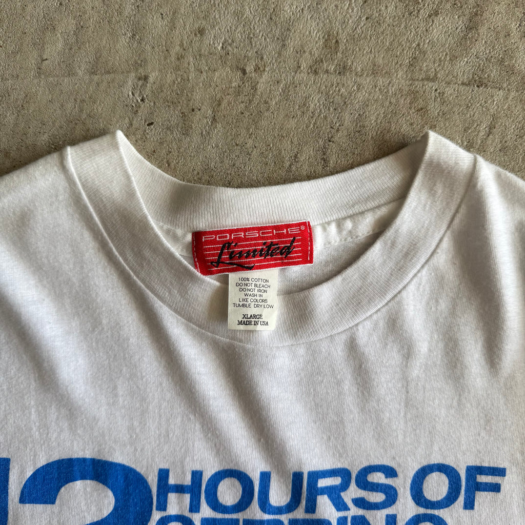 80s Porsche Limited 12 Hours of Sebring White Victory Poster T Shirt (XL)