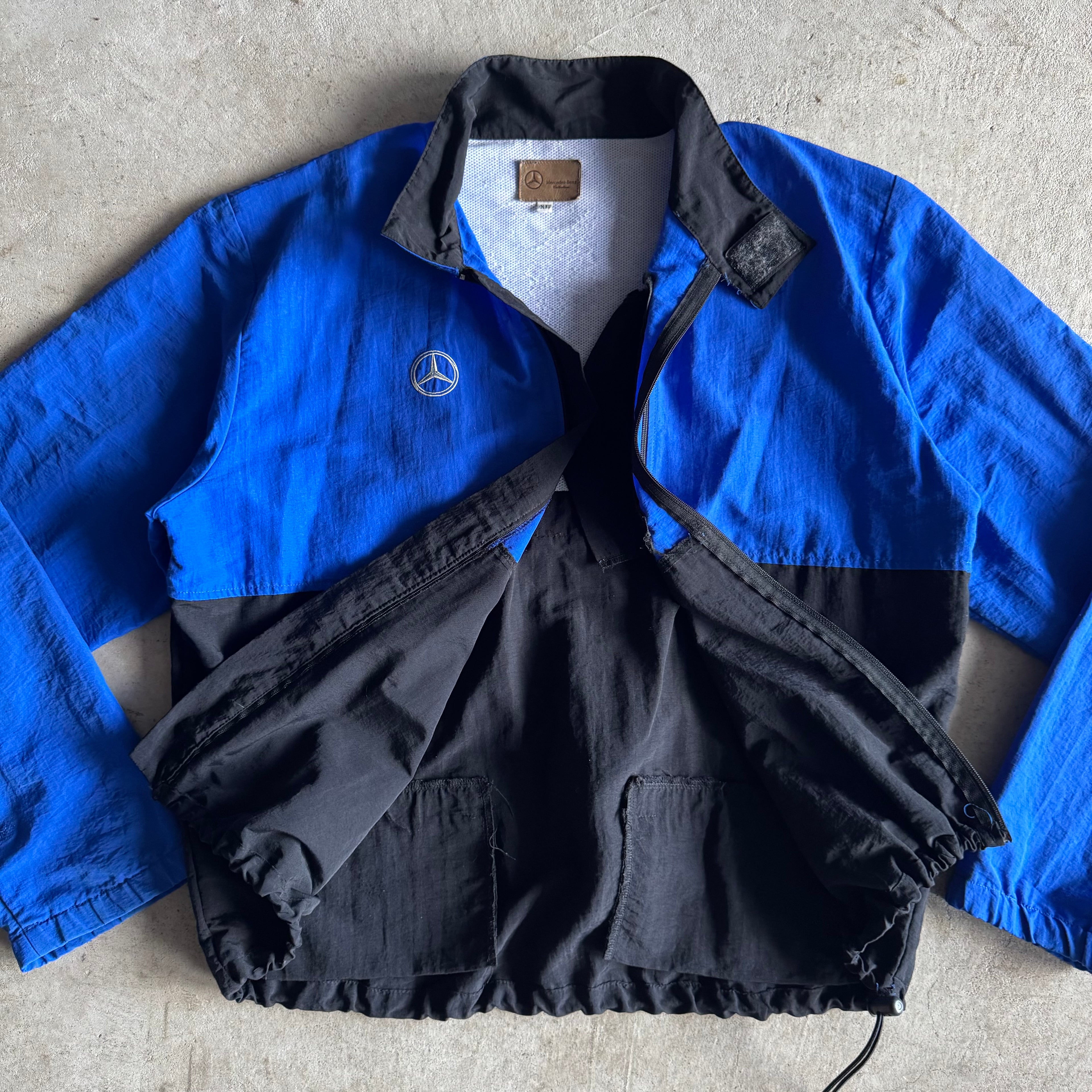 90s Mercedes Benz Black Blue 3M Work Jacket (XL)