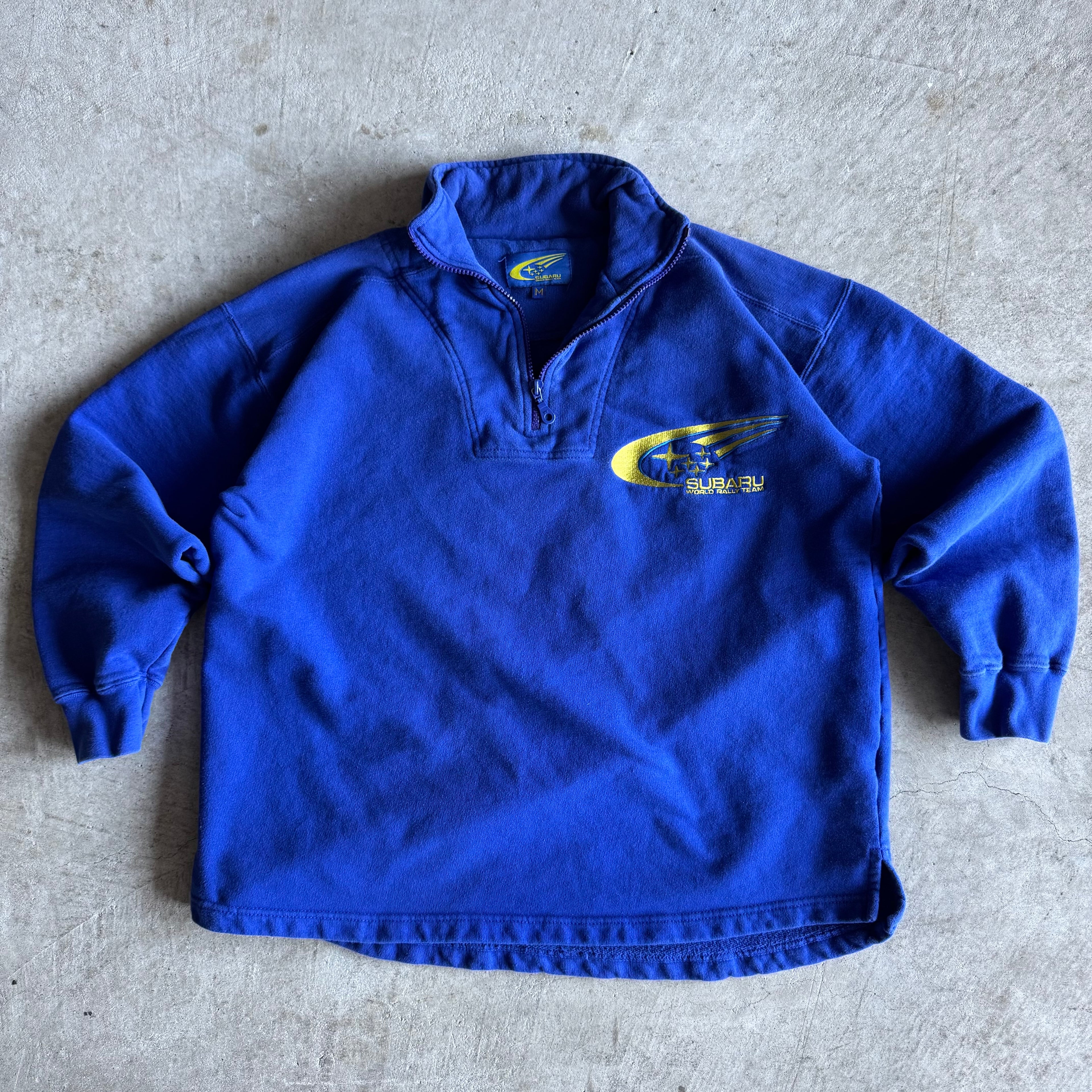 90s Subaru World Rally Blue Quarter Zip Pullover (M)