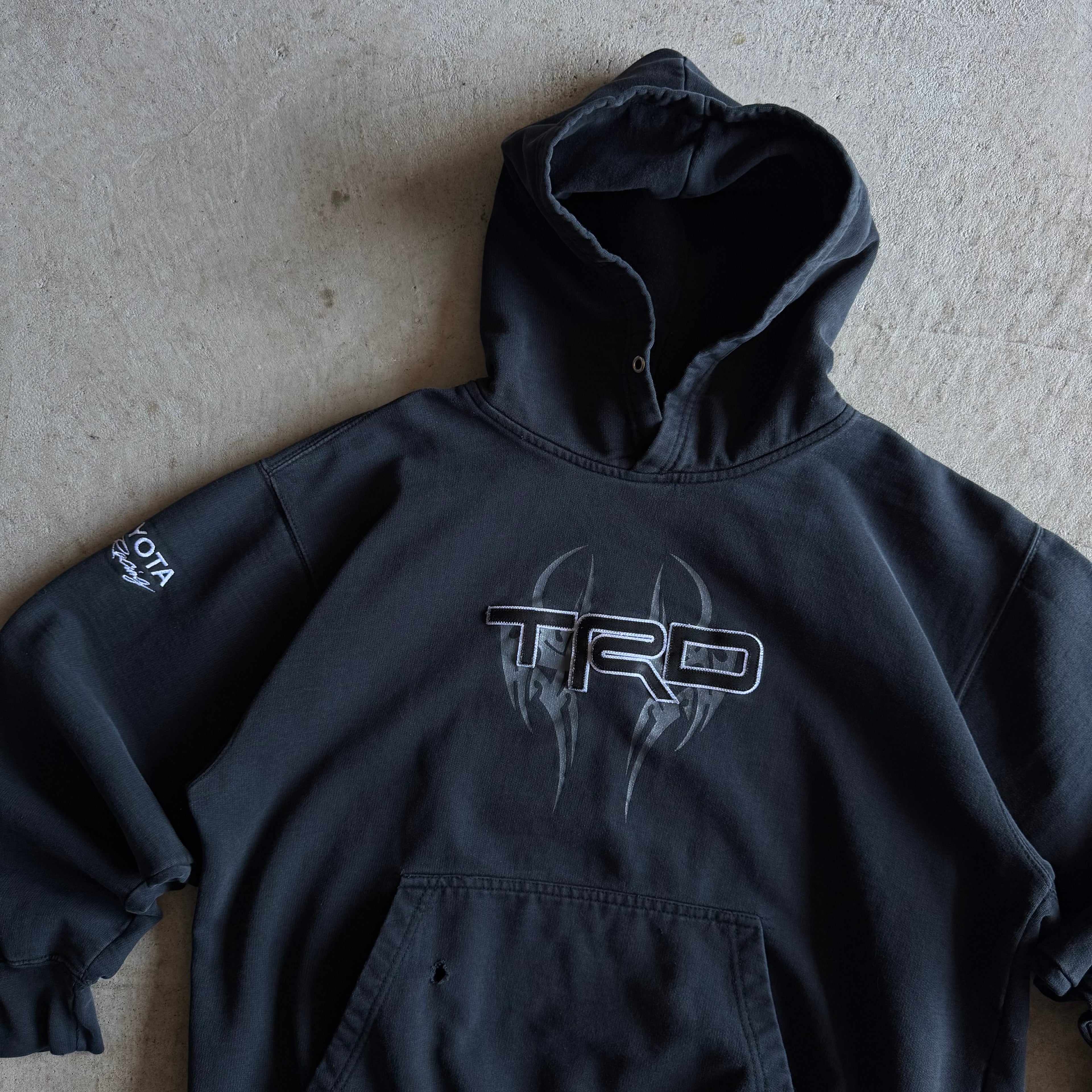90s TRD Toyota Racing Development Tribal Hoodie Pullover Sweater (L)