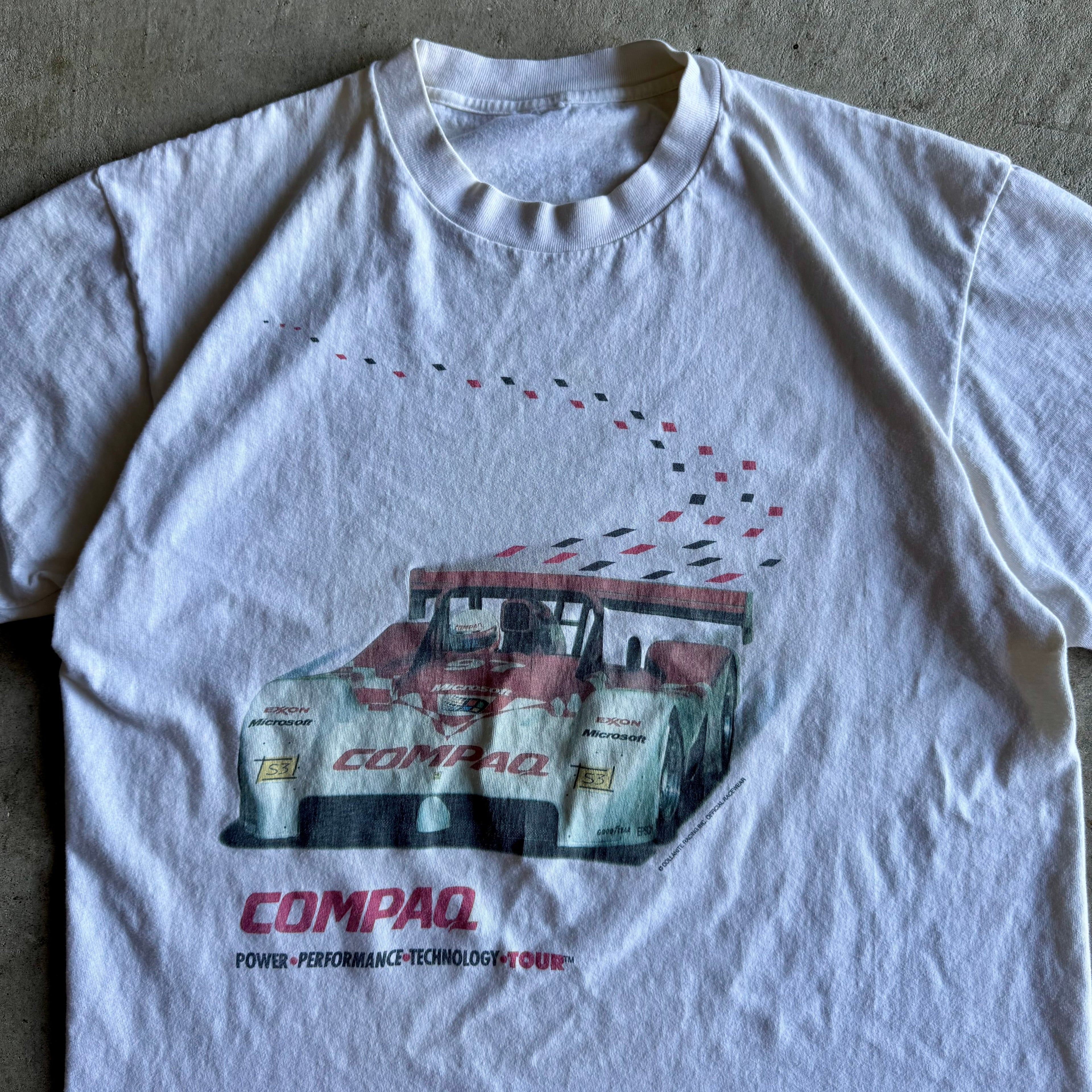 Vintage 90s Microsoft Compaq IMSA Racing Racecar T Shirt Size Large