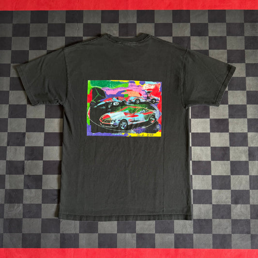 Vintage 90s Mercedes SLR SLS F1 Art Car Black T Shirt Size Large