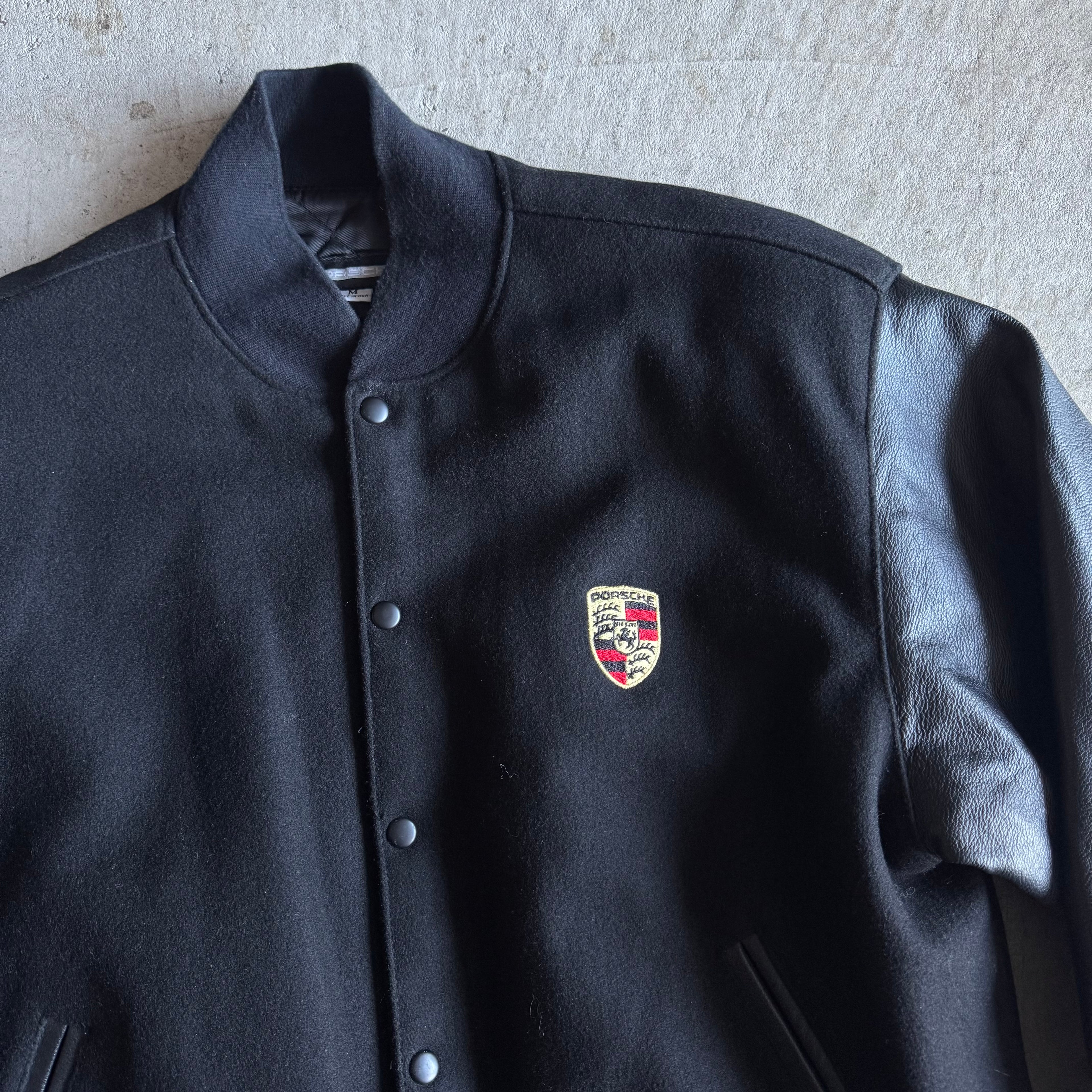 90s Porsche Laguna Varsity Leather Jacket (M)