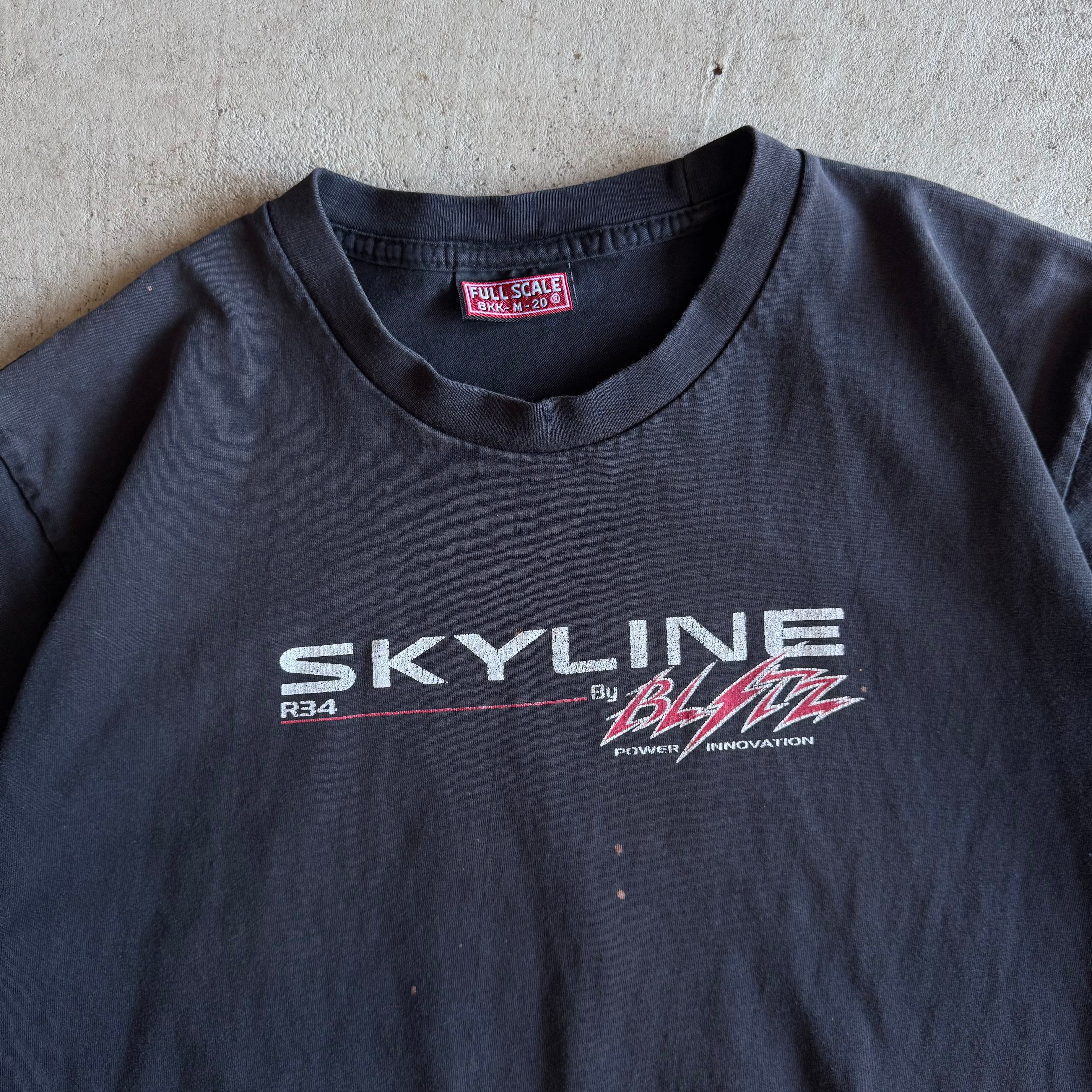 90s BLITZ Skyline GTR R34 Black T Shirt (M)