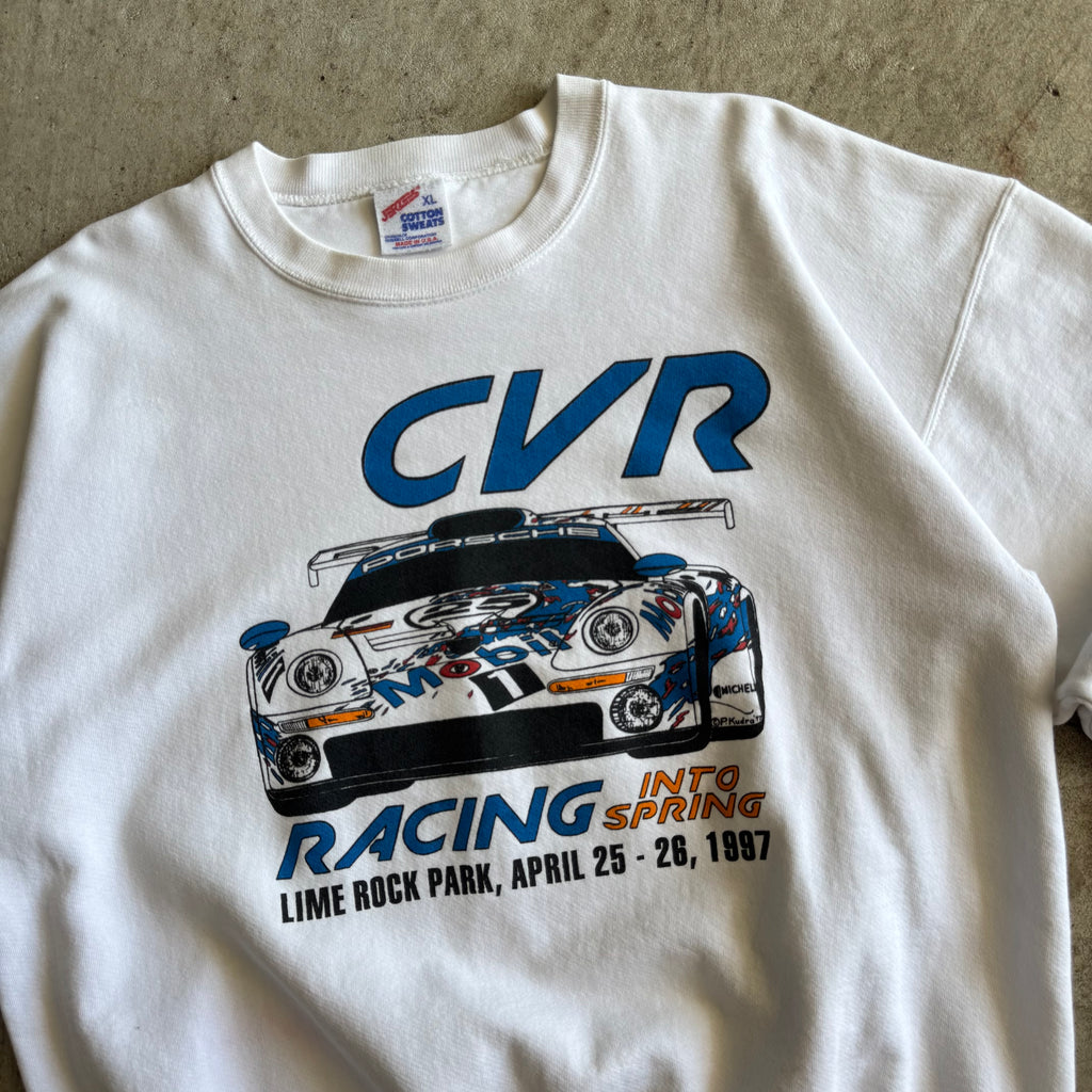 1997 Porsche GT1 CVR Racing into Spring White Crewneck Sweater (XL)