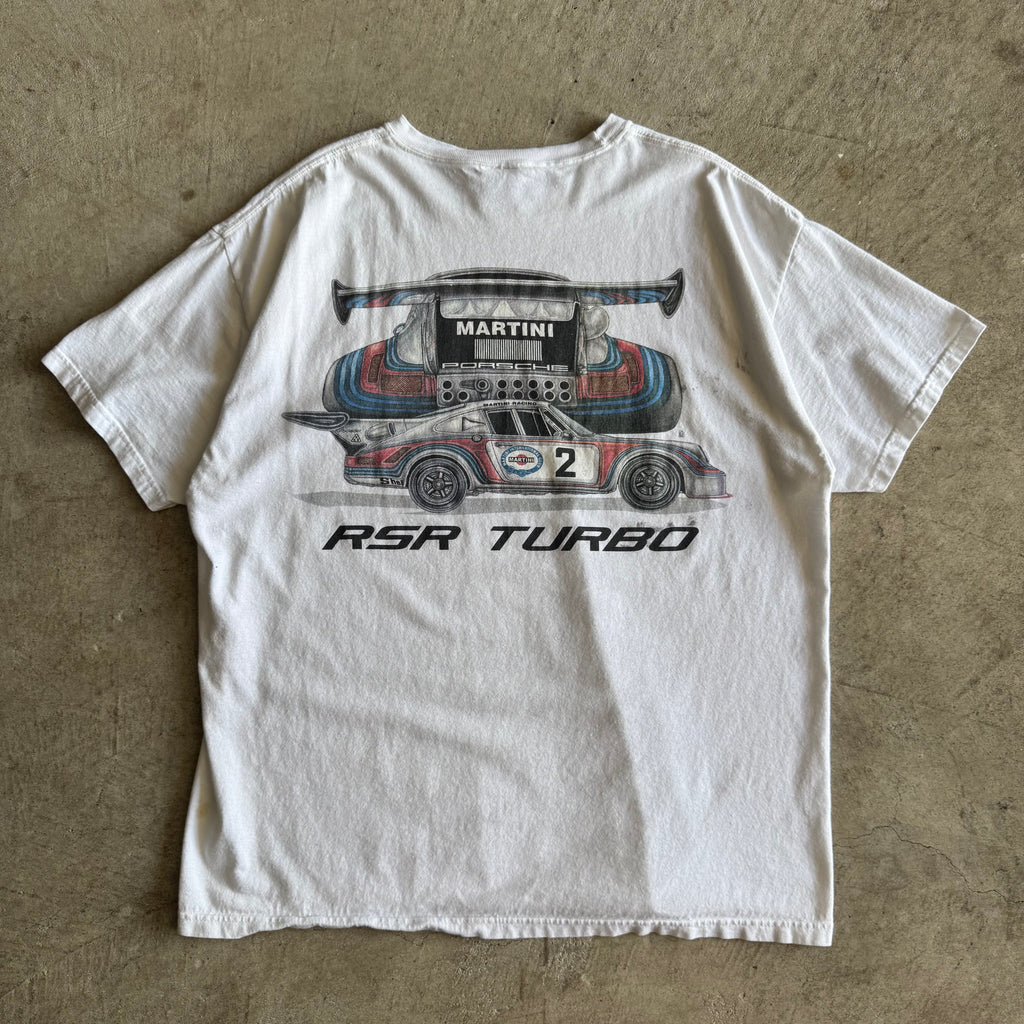 90s Porsche Martini Racing Turbo RSR White T Shirt (XL)