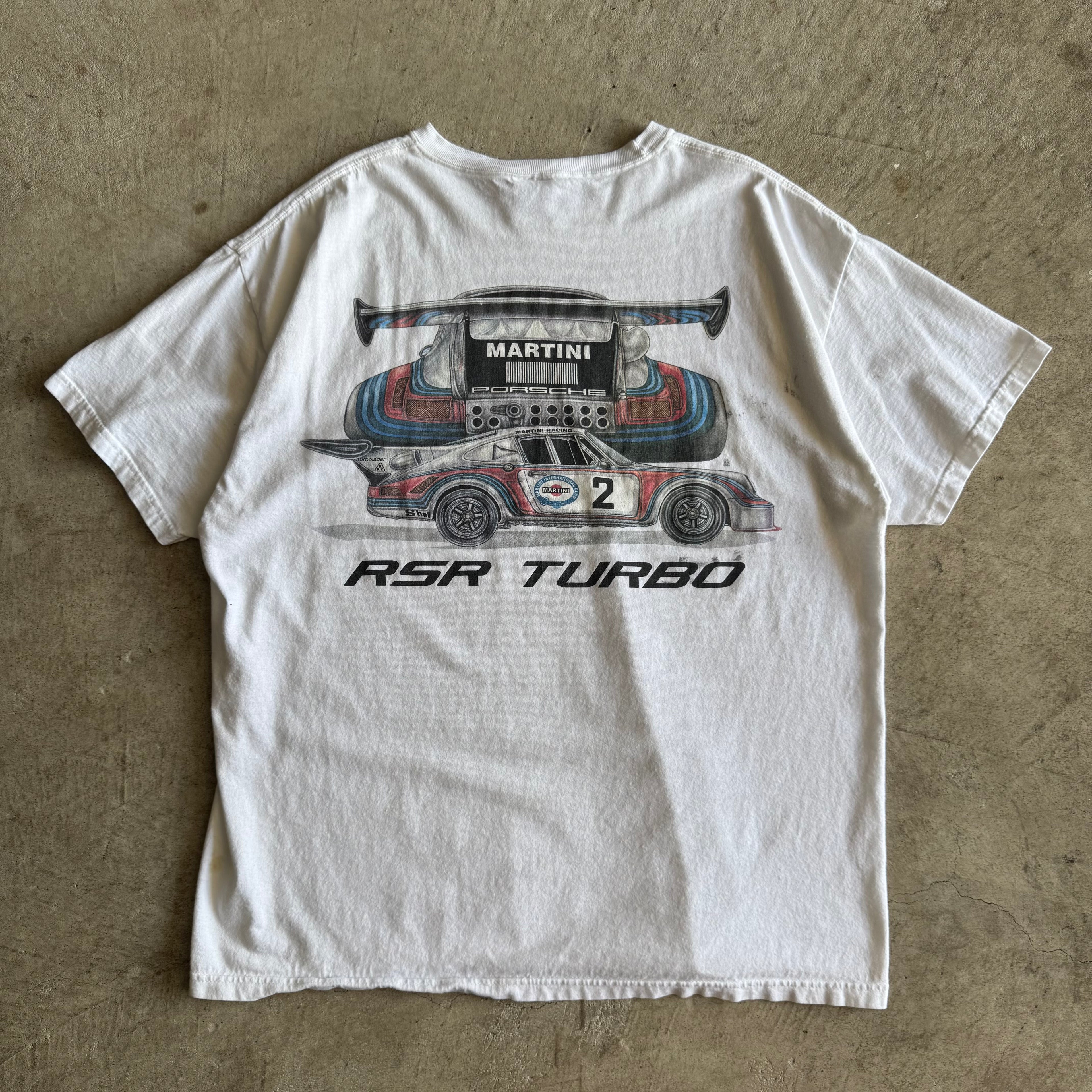 90s Porsche Martini Racing Turbo RSR White T Shirt (XL)