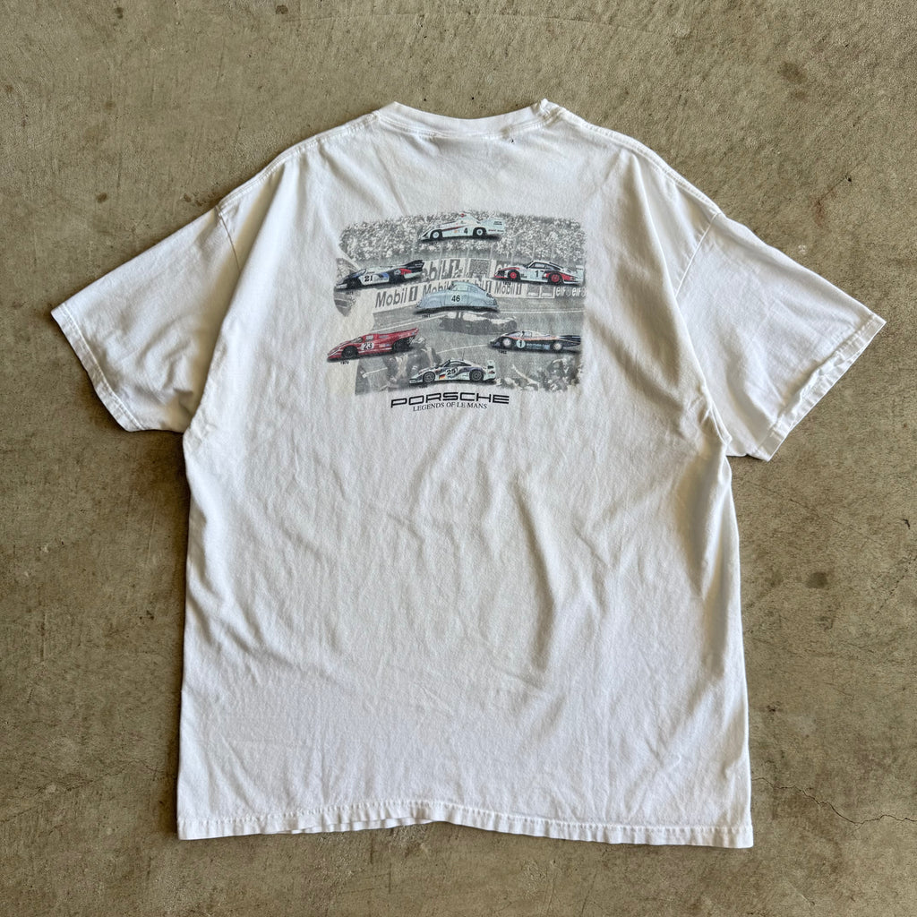 90s Porsche Selection Legends of Le Mans White T Shirt (XL)
