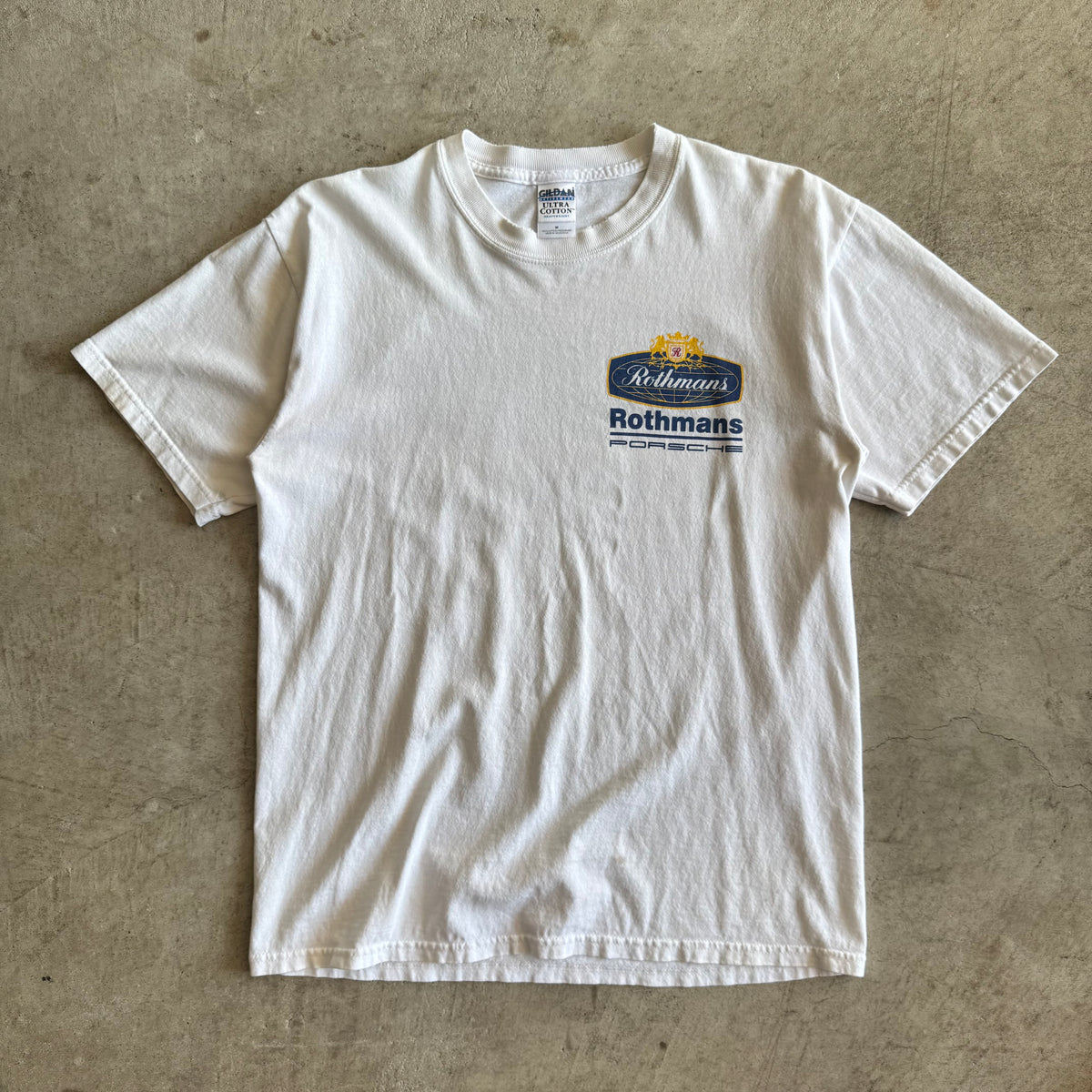 90s Porsche Rothmans Racing Distressed White T Shirt (M)