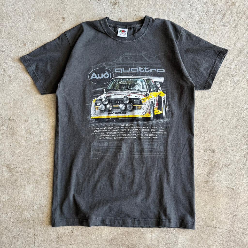 Retro Audi Quattro S1 Rally Team Charcoal Grey Shirt (S)
