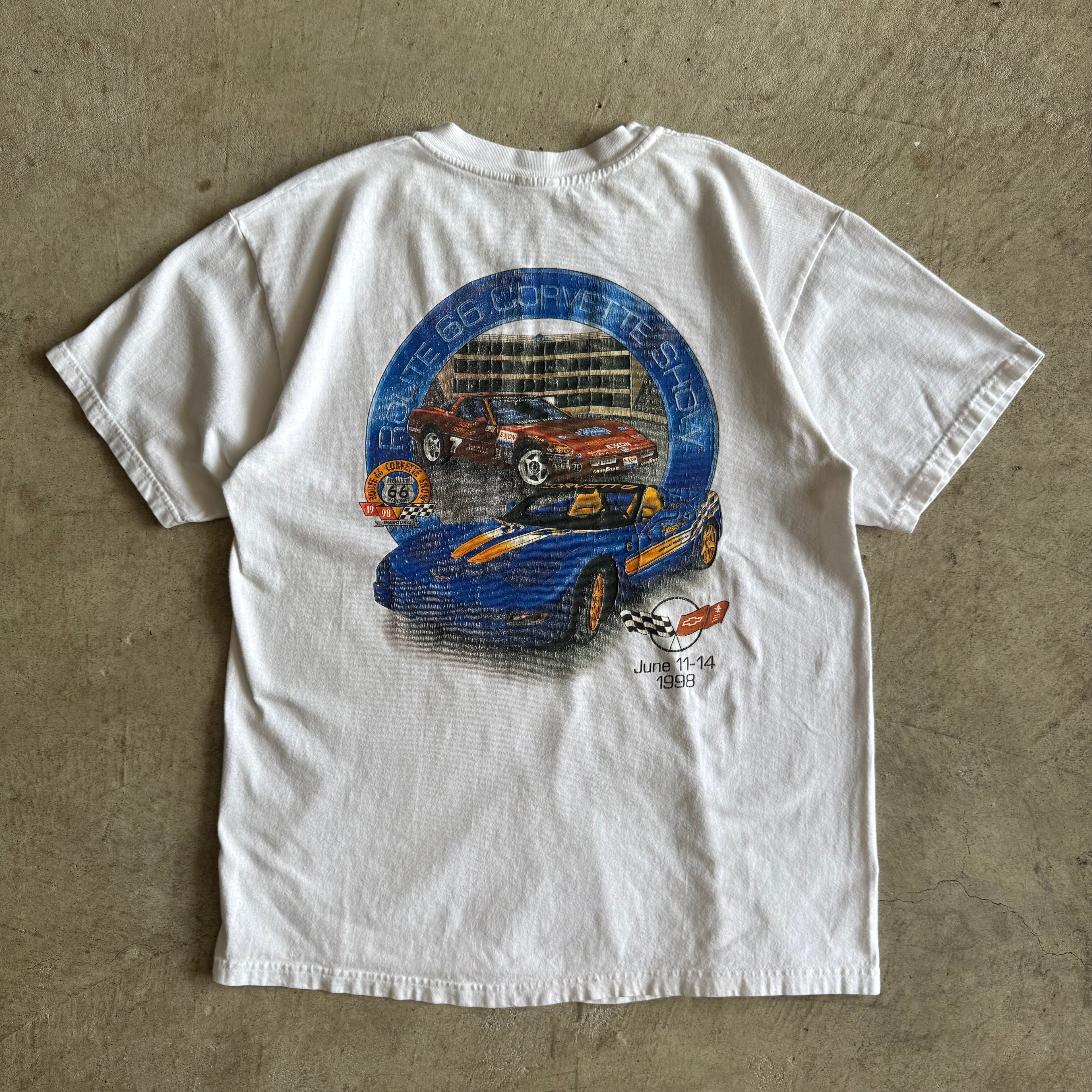 1998 Inaugural Route 66 Corvette Show White T Shirt (L)