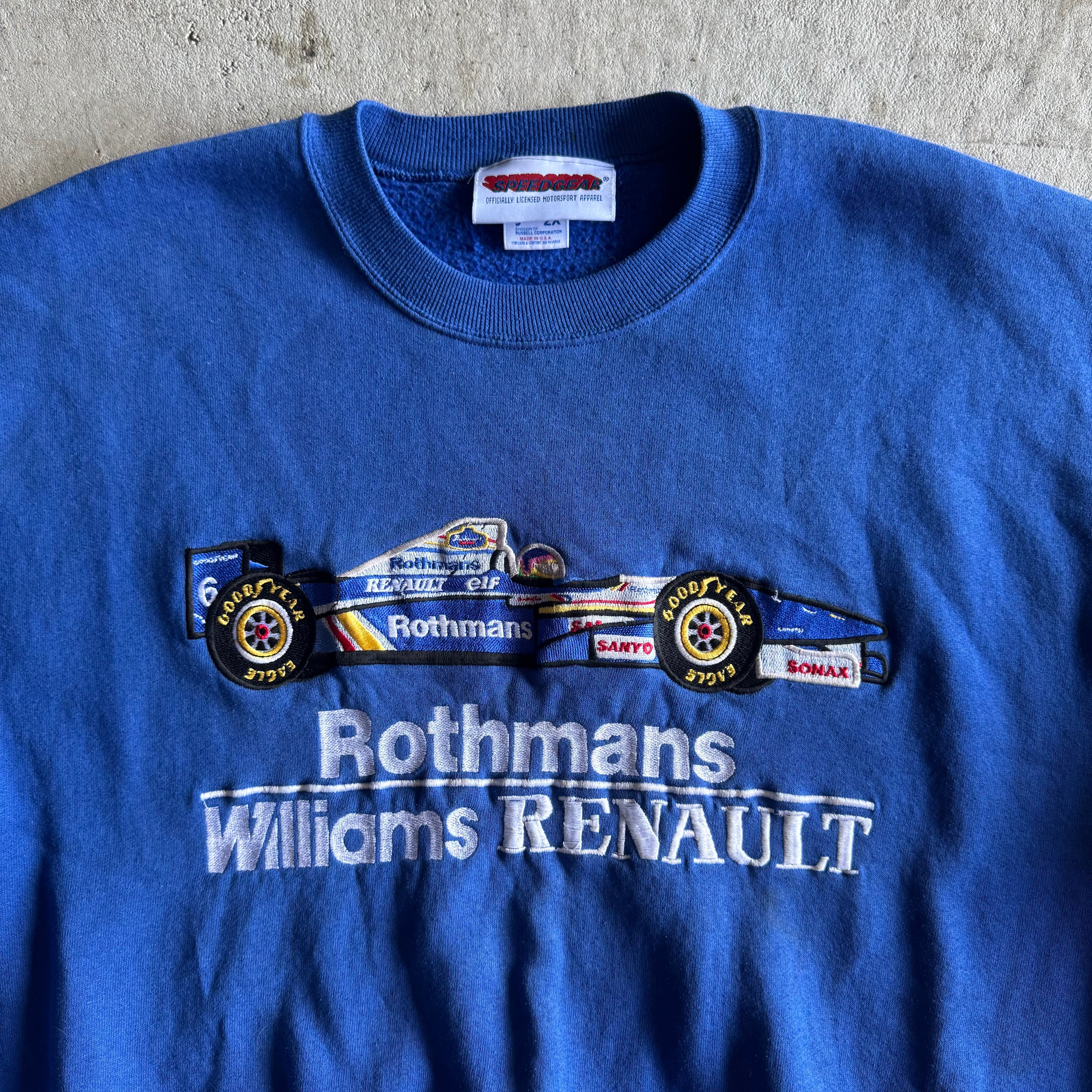 Vintage Rothmans Williams Renault F1 Formula Blue Crewneck Sweater Size XXL