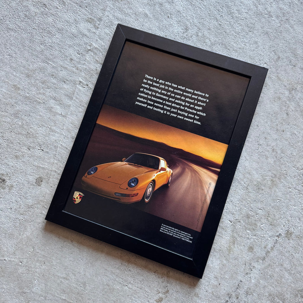 1994 Porsche Carrera Best Job in the World Framed Advertisement