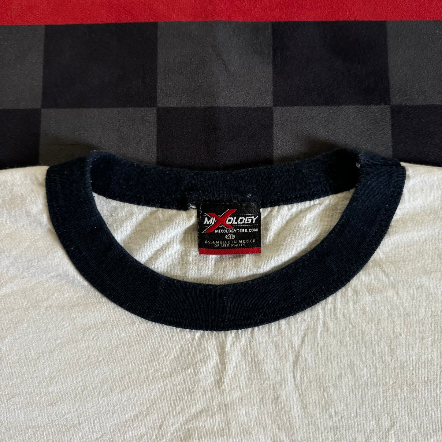 Ford Mustang Striped Logo Ringer T Shirt