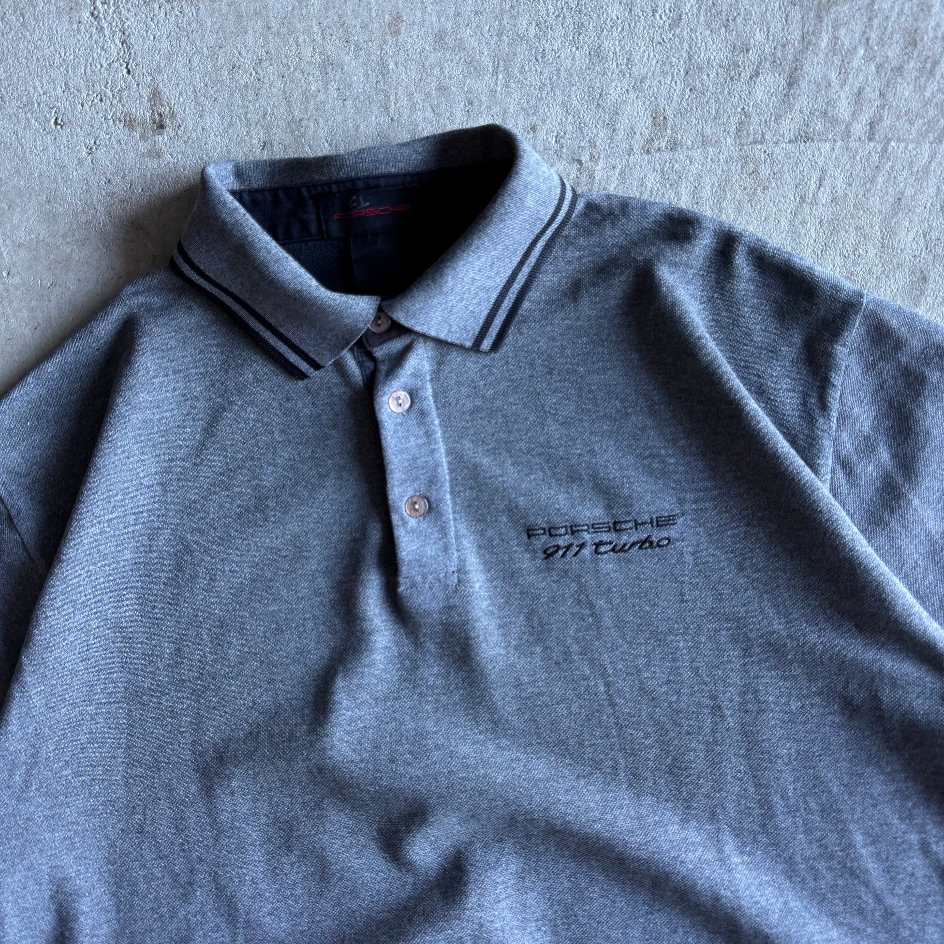 Porsche Selection 911 Turbo Grey Black Polo Shirt (XL)