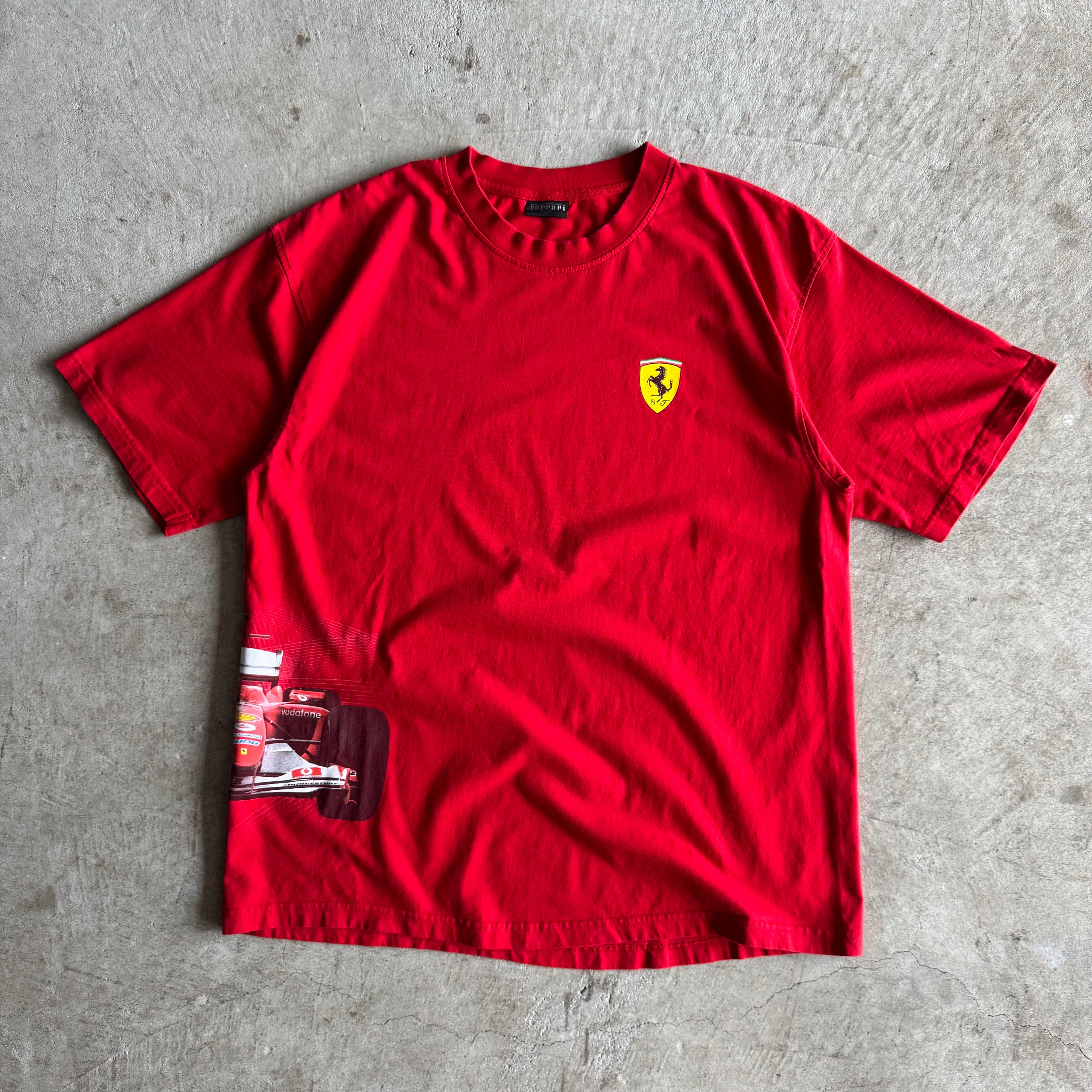 90s Ferrari Formula 1 Schumacher Red T Shirt (XL)