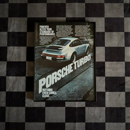 80s Porsche Turbo Carrera Framed Ad