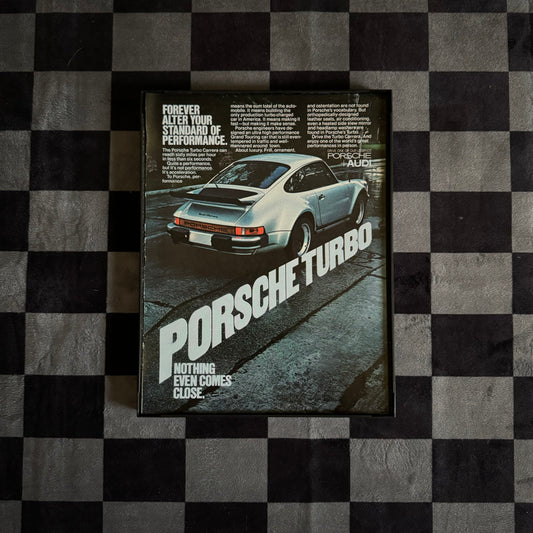 80s Porsche Turbo Carrera Framed Ad