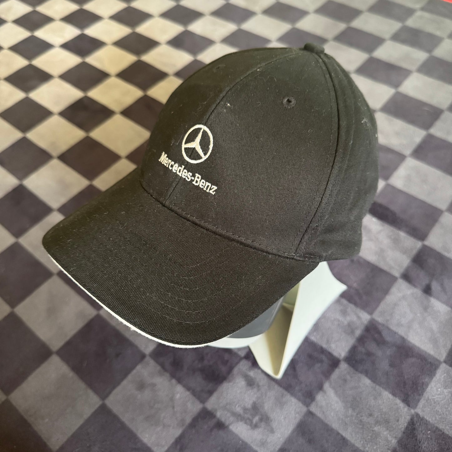 Vintage Mercedes Benz Black Strapback Hat Cap